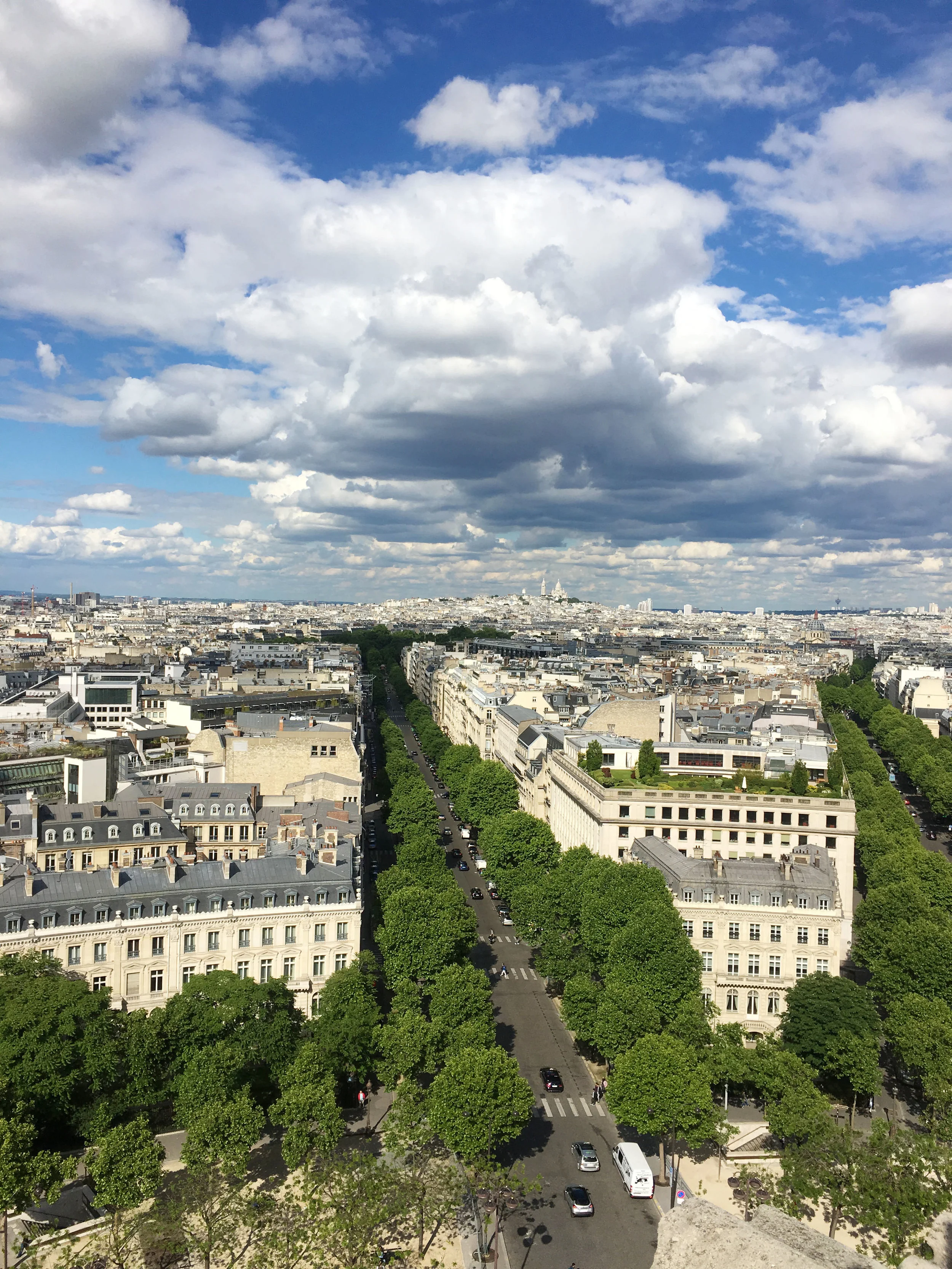 View from the top of the Arc de Triomphe.