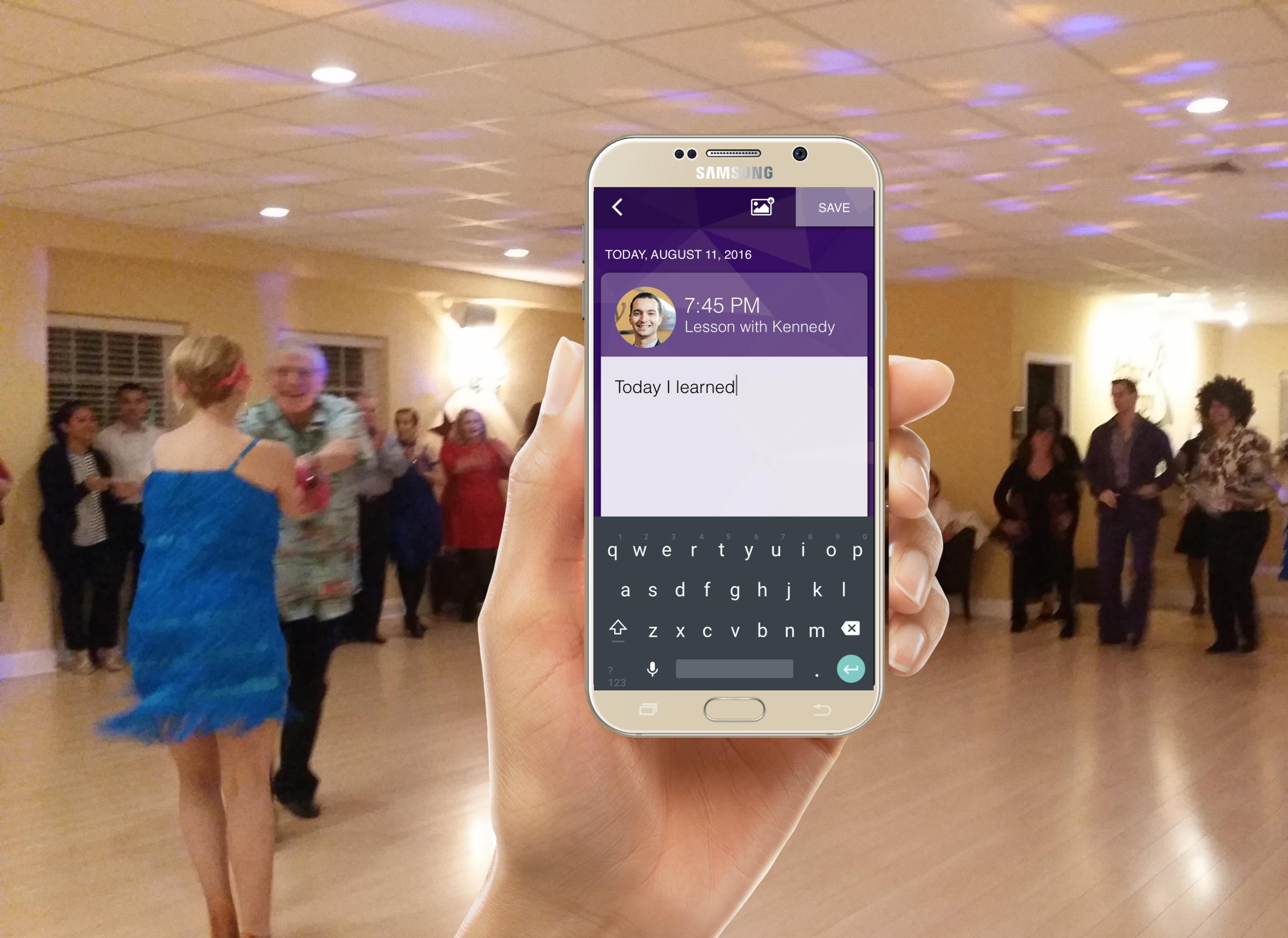 Add notes to a lesson. "I love it!" says Nicole, 26, a professional ballroom dancer in the making. After a lesson, she immediately writes notes in her spiral notebook, which tends to get disorganized.