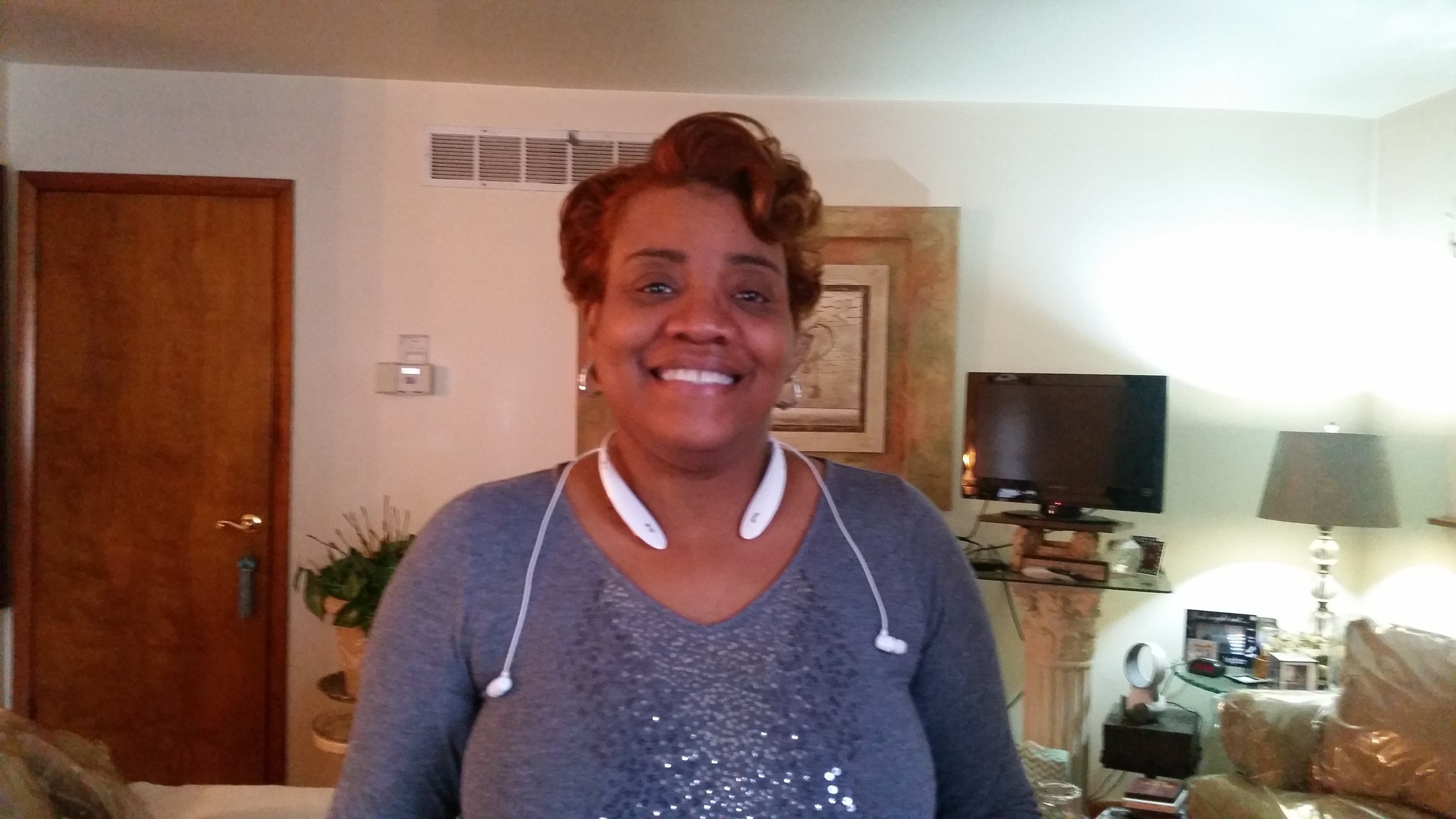  This caregiver was happy to have us in her home. She takes care of her mother. 