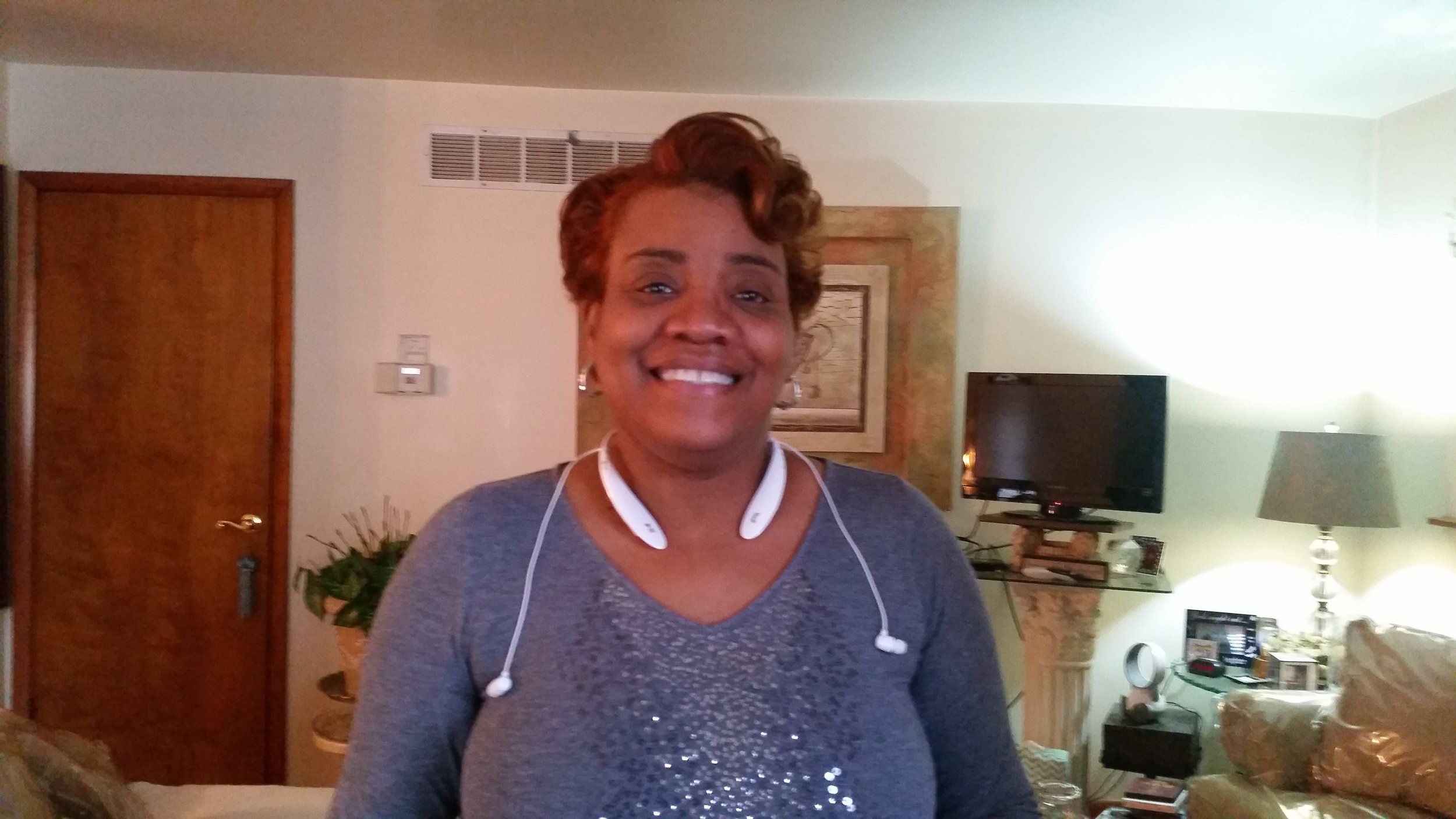 This caregiver was happy to have us in her home. She takes care of her mother.