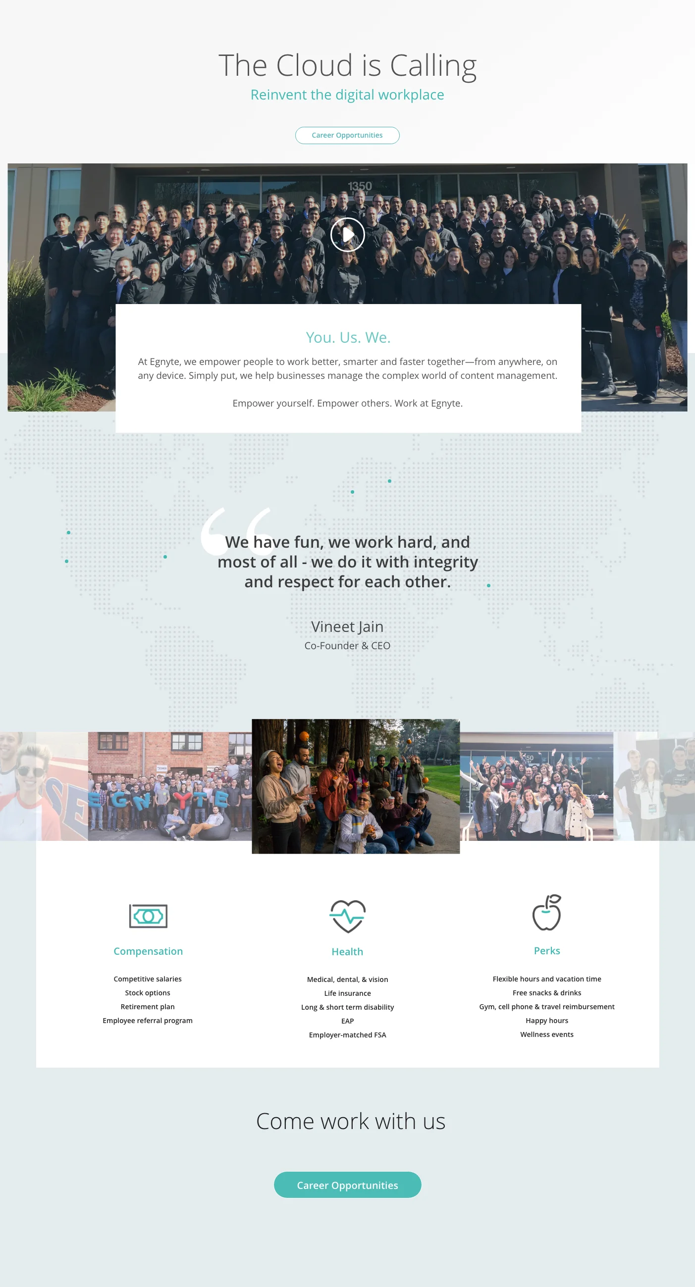   New  hiring page content and layout 