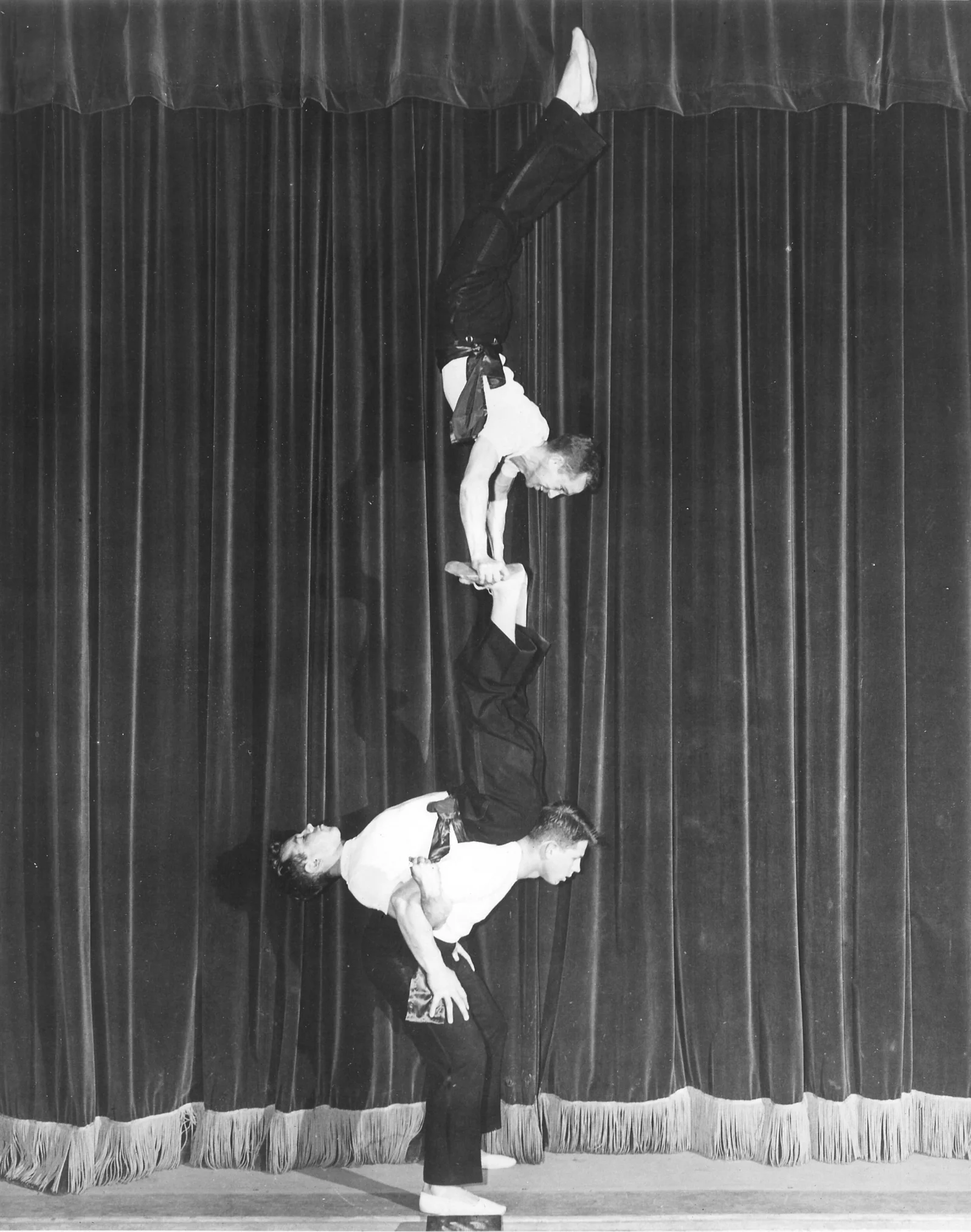 "The Equilibrists" - 1949 Gymkana men's triples balancing with William Harris, Harold Buckley and David Field