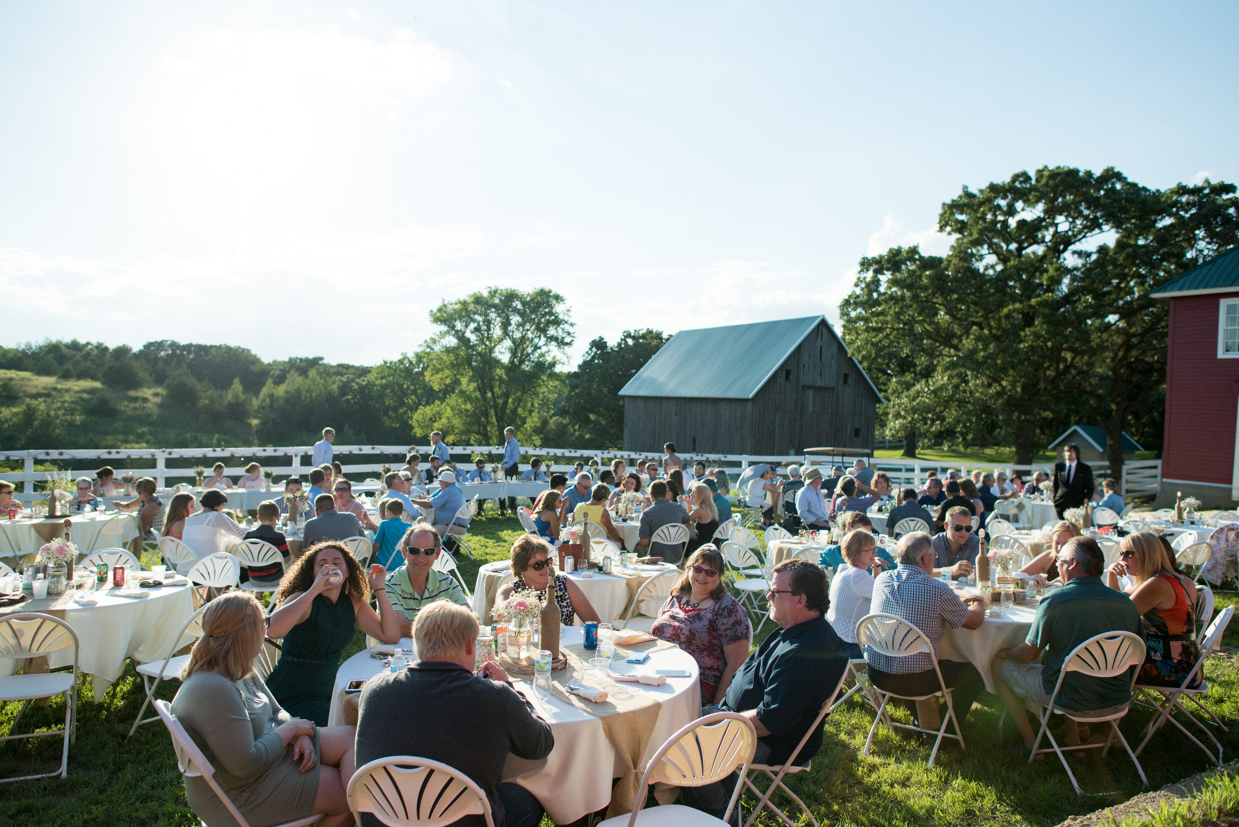  We schedule only one event per day, giving you exlusive use of all guest areas available at Almquist Farm. &nbsp;This means in the event of bad weather, we can easily move your event inside to our elegantly appointed and air conditioned  Rustic Wedd