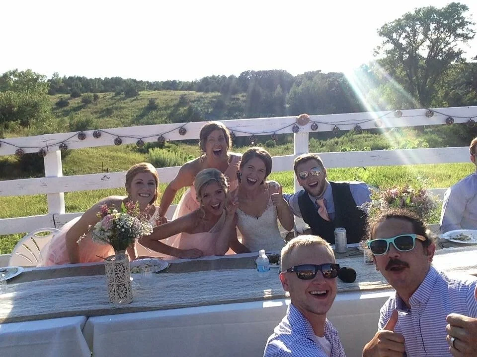 Wedding Party having fun at Almquist Farms, Minnesota