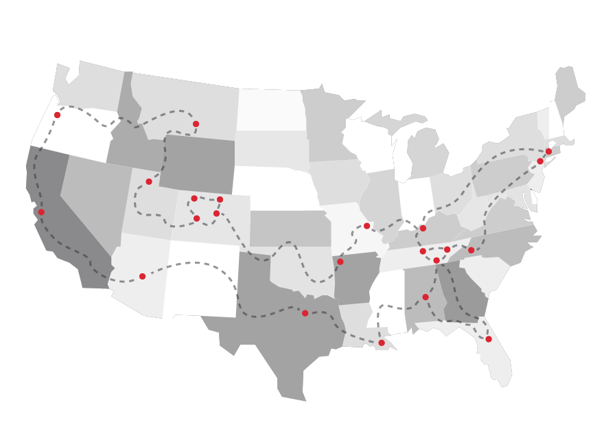 Route for the 2016 Road Tour