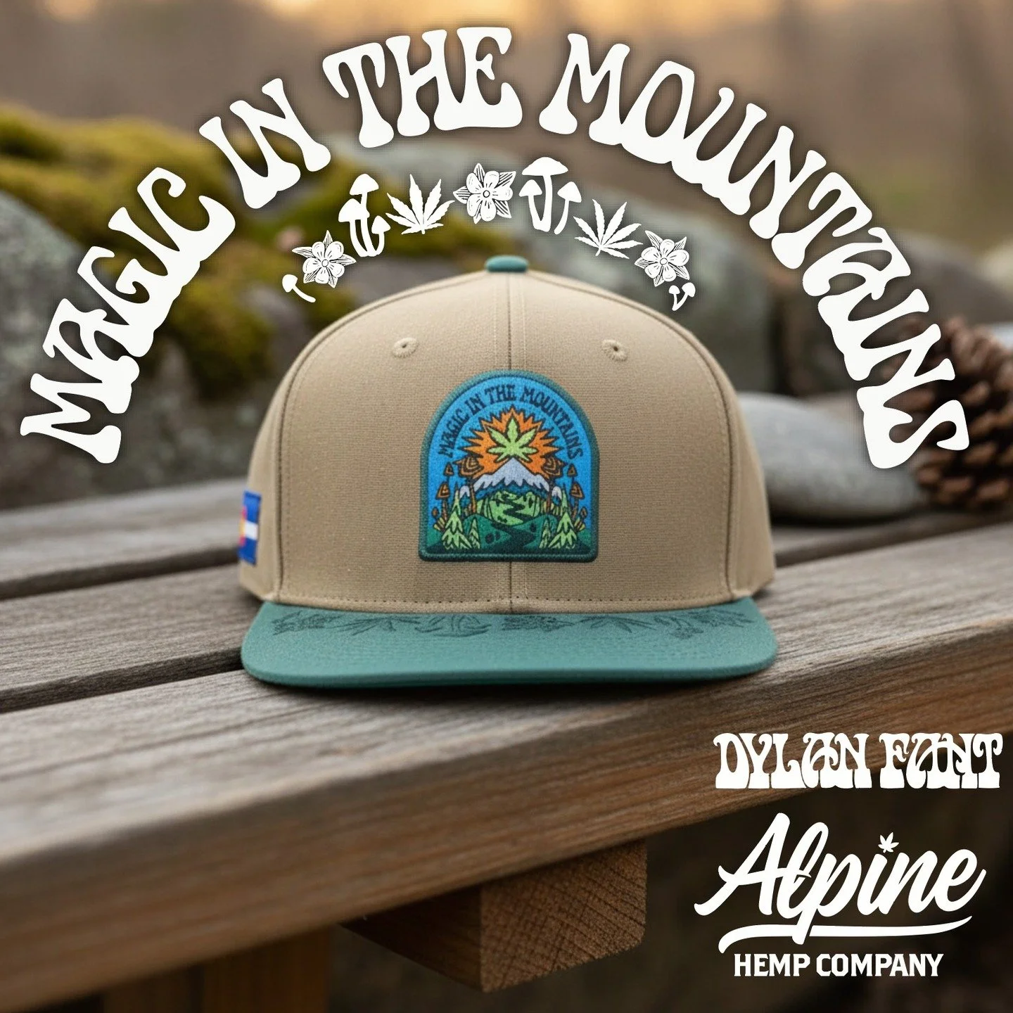 &ldquo;Magic in the Mountains&rdquo; collab hat with @dylanfantillustration dropping today at 4:20 mst! alpinehempcomany.com 🎉

** Limit two per purchase ***