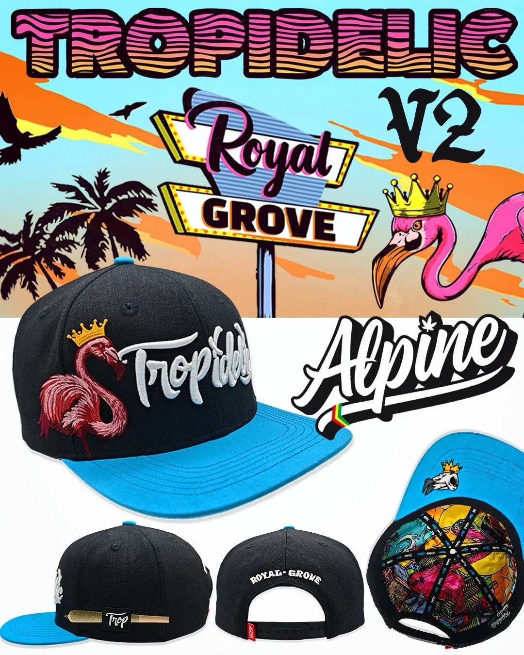 🎉 Happy New Year! 🎉

New year. New drop. Same Trop-heat. 🔥

Introducing the Tropidelic V2 &ndash; Royal Grove &ldquo;Miami Colorway&rdquo; 🌴👑 
@tropidelic 

⏰ Drops TODAY Jan 2nd. at 4:20 PM MST
⚠️ Limit 2 per person

&bull; 710 Ltd. Edition - H