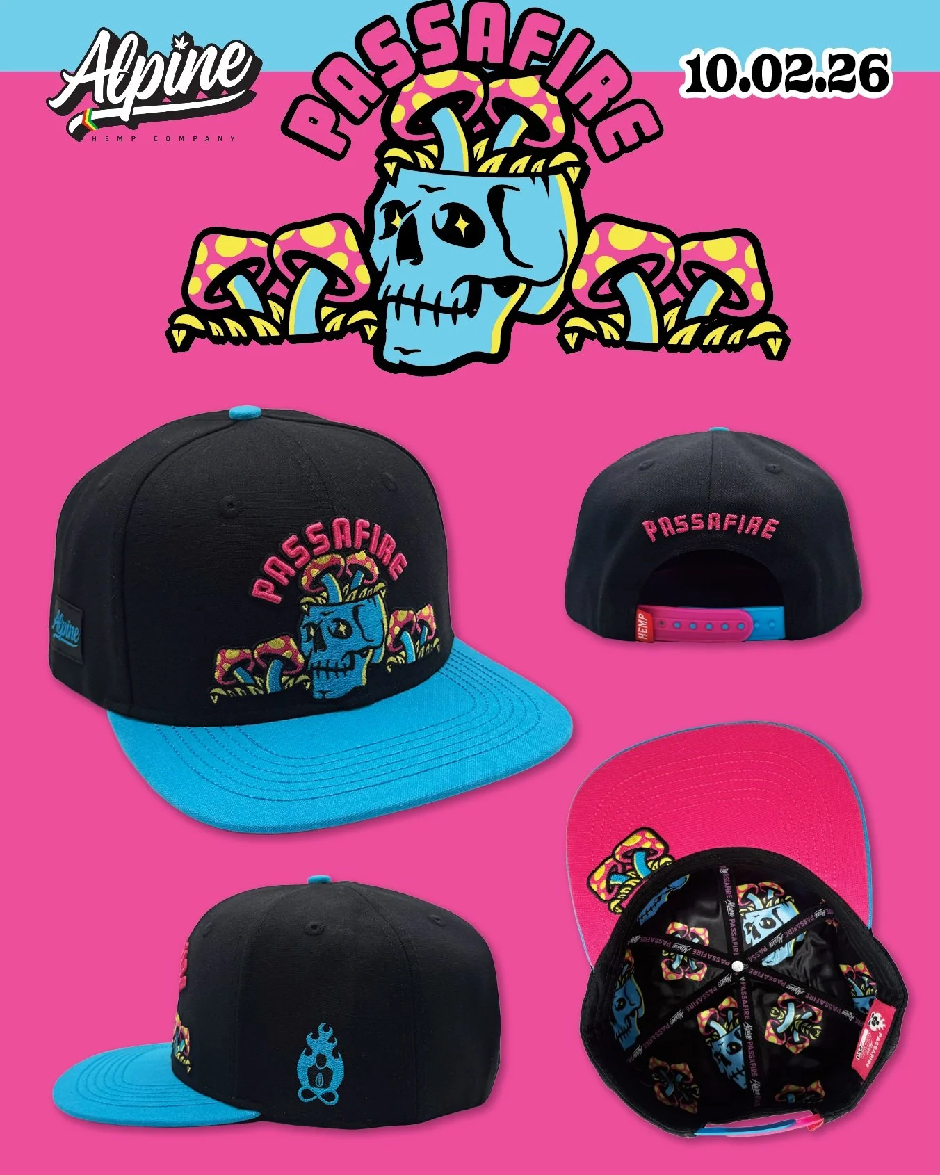 We're so excited to announce our second drop with our great friends @passafire. A true creative collaboration with the band, this one came out amazing. LE 250 - Only 125 available this Friday, October 2nd, at 4:20 PM MST. Let's add some Shroomy color