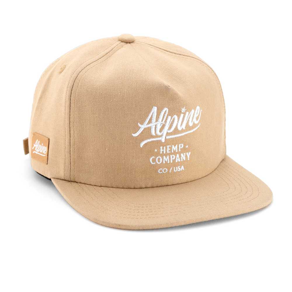 Alpine Hemp Co. Unstructured 5 Panel Low Profile Strap-back - Natural Khaki