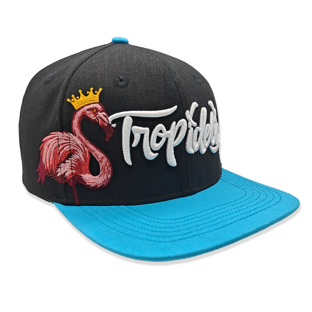 Tropidelic V2 Limited Edition Hand-Numbered Snapback Hat Black & Grey Bill