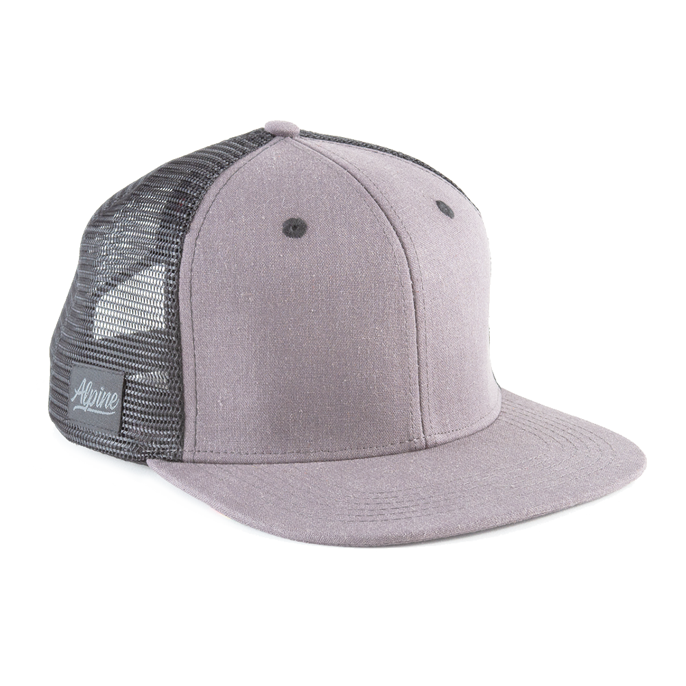 Blank Alpine Hemp Co. Snapback Grey Hemp Black Mesh Hemp