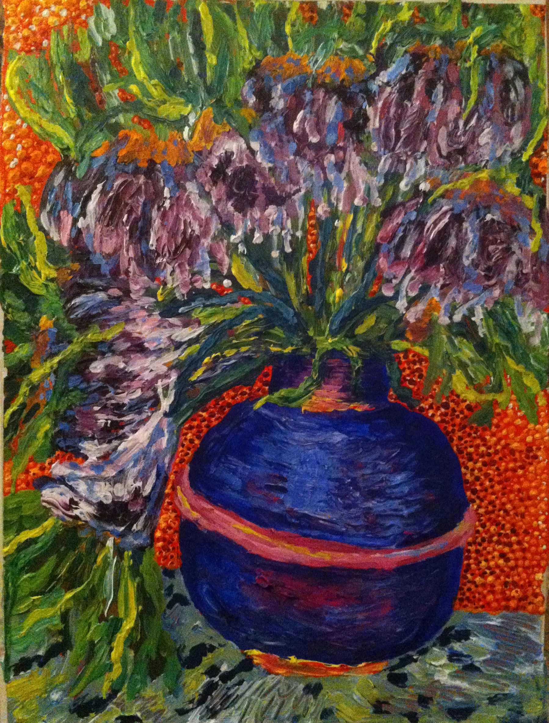 Purple Fritillaries, 11” x17”, Acrylic paint on paper