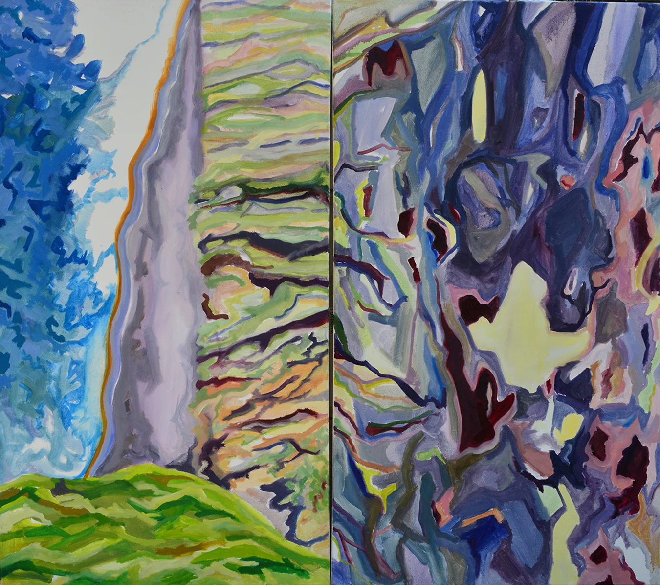 Streams diptych, 24” x 40”, 24” x 40”, Oil on canvas