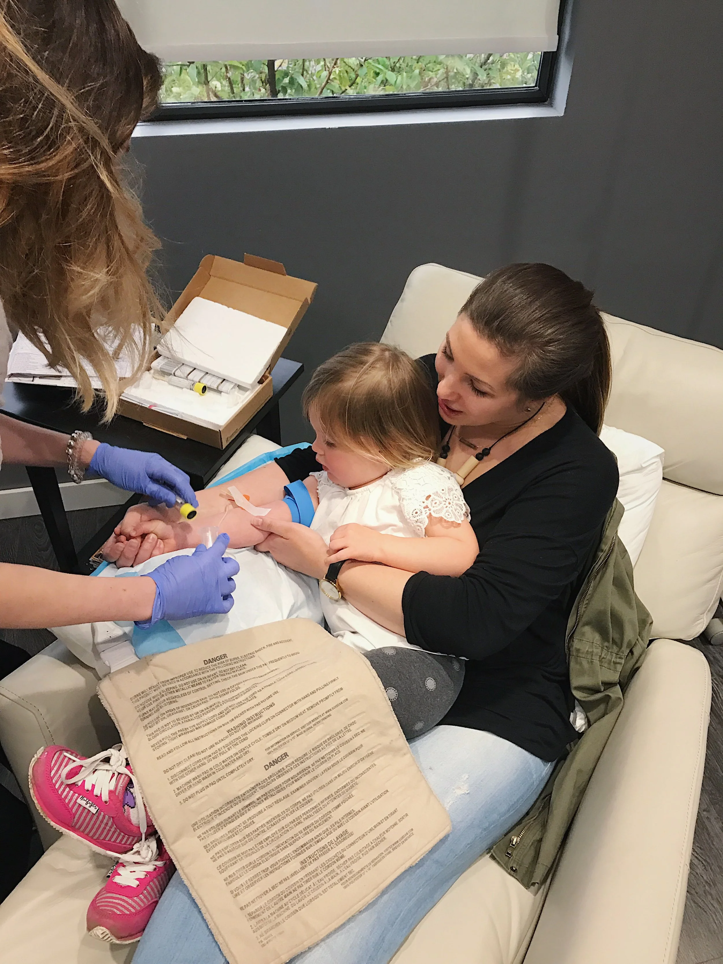 Here's Brooklyn getting her blood drawn for her Lyme Disease test. She was so brave.