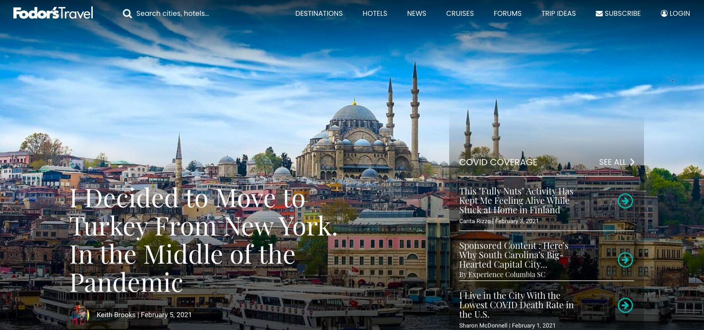 FODOR'S TRAVEL: I Decided to Move to Turkey From New York. In the Middle of the Pandemic
