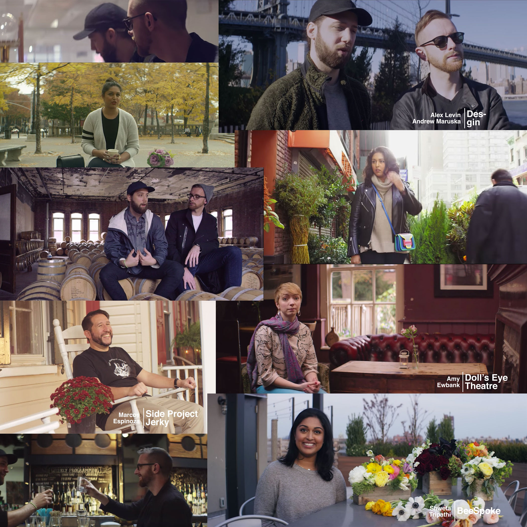 Stills from the series video series for Side Hustle.