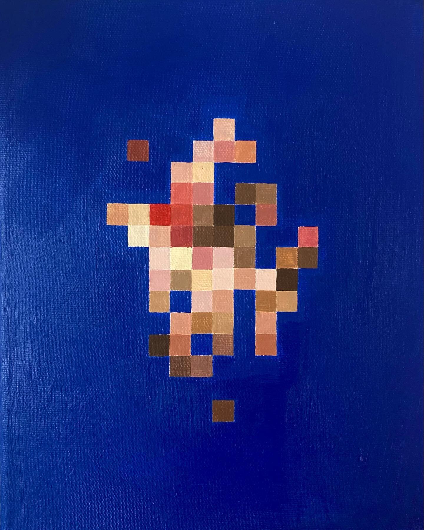 I made this mini painting recently. It&rsquo;s the first time I do an abstract pixelated piece like this&hellip; it was a little tricky to make and photograph (colours aren&rsquo;t exact) but I&rsquo;m happy with how it turned out.

I&rsquo;m curious