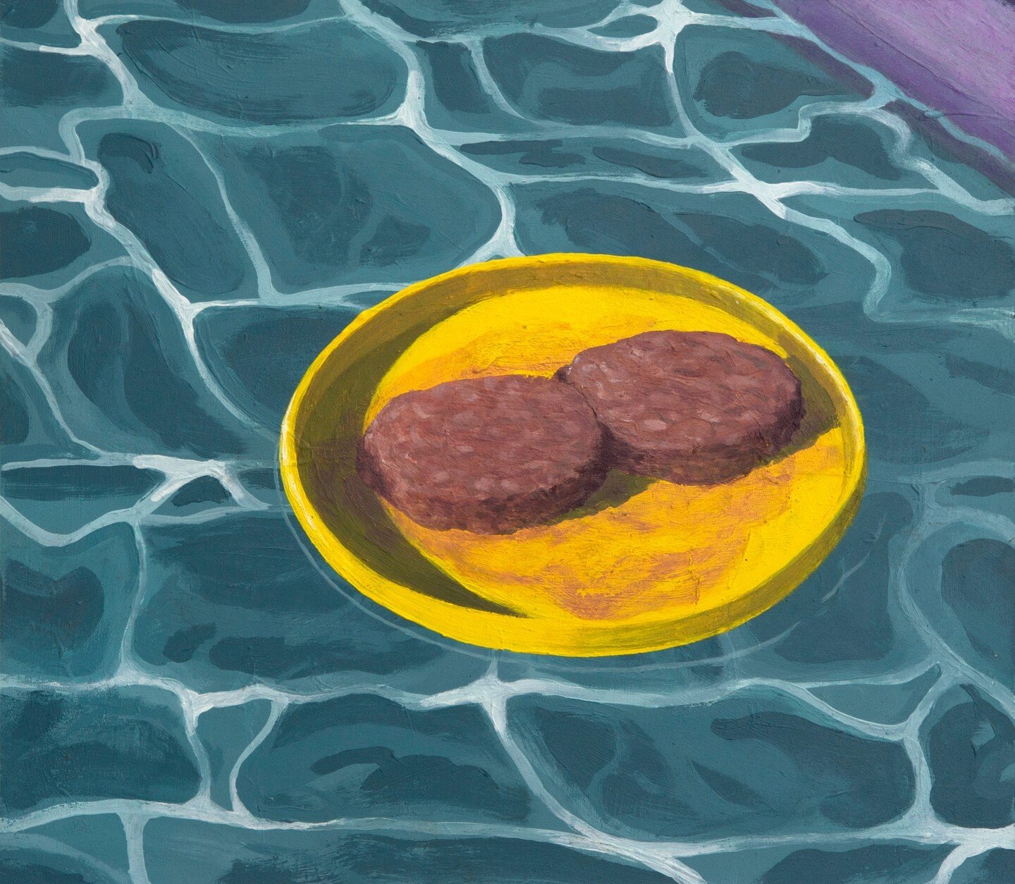 &quot;A frisbee, two patties and a pool noodle&quot;, 2018
33cm x 29cm
Acrylic on wood

⚡ DM FOR PRINTS ⚡

Pro tip: Frisbees are a great thing to bring on a roadtrip. Use yours for sport, as a cutting board, as a plate or a fan to cool you down or to