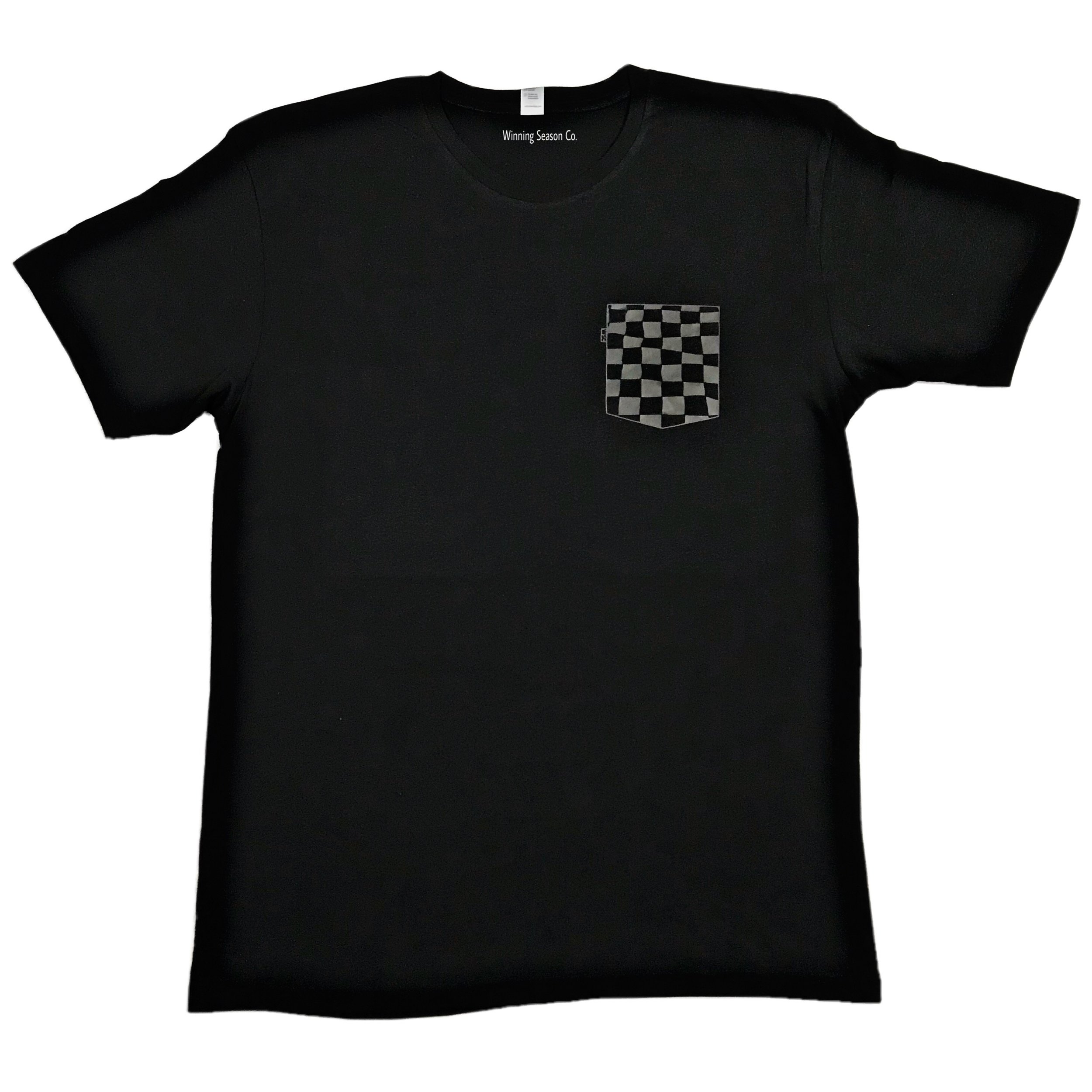 New Checker wave pocket tshirt navy.JPEG