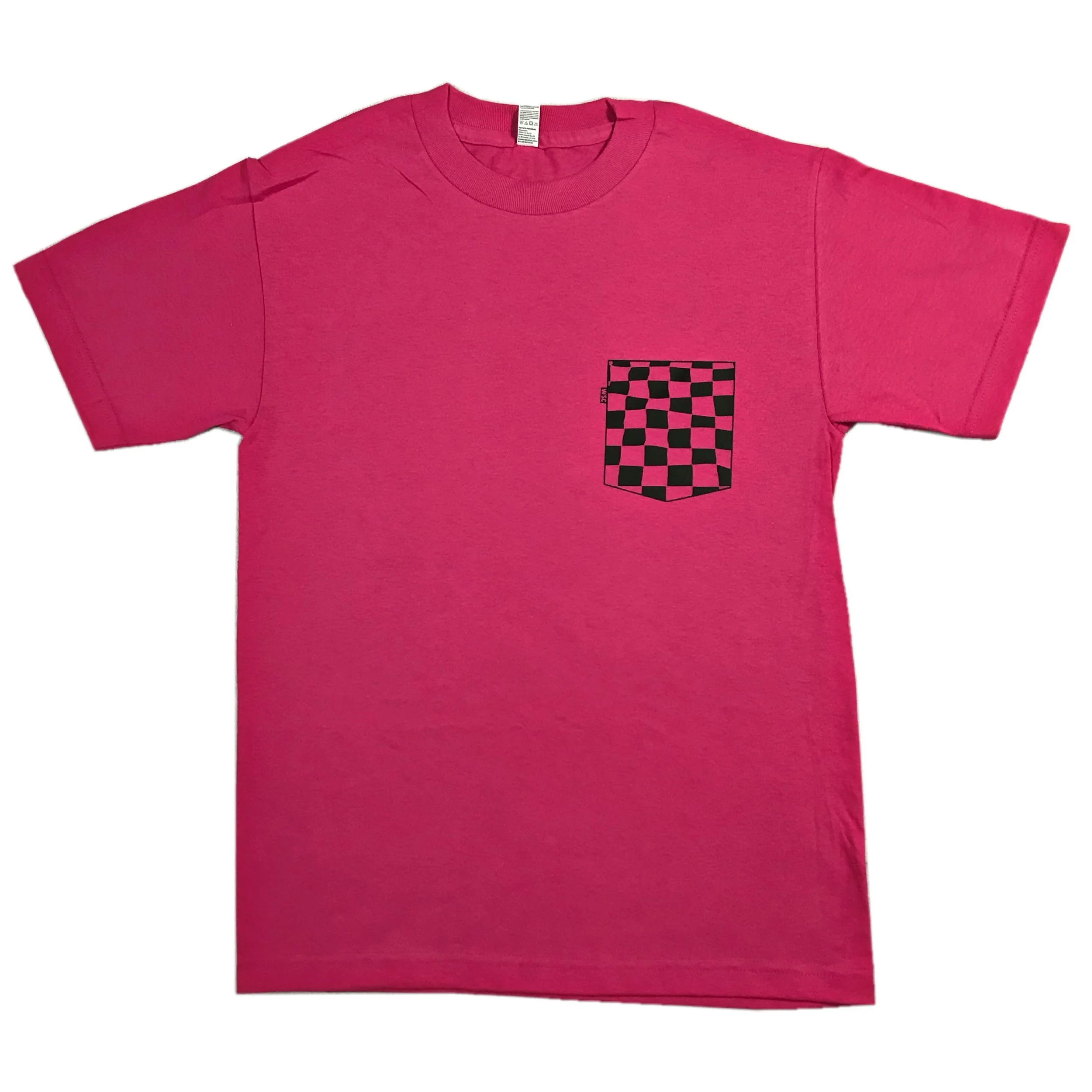 New Checker wave pocket tshirt pink.JPG