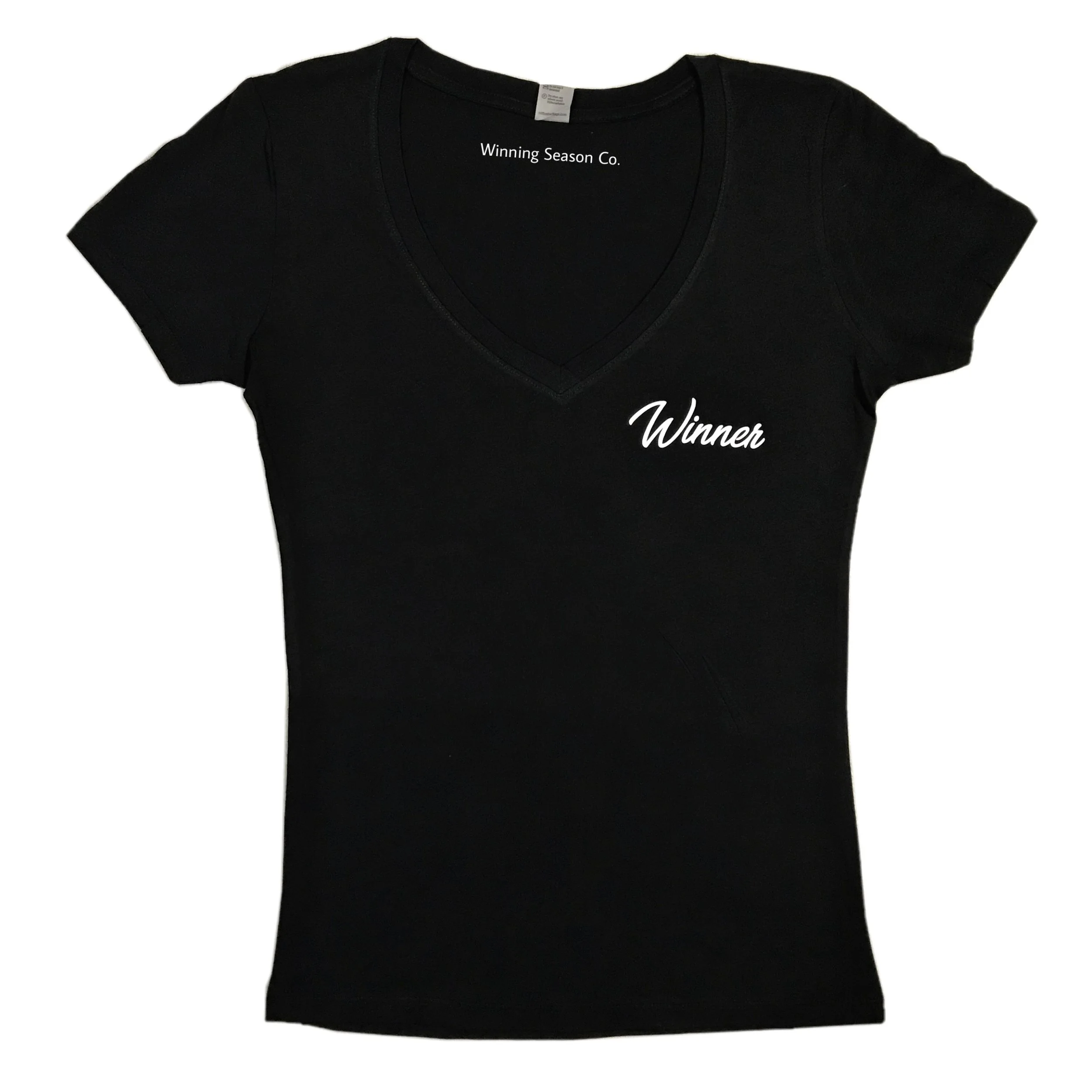 New winner logo vneck tshirt black.jpeg