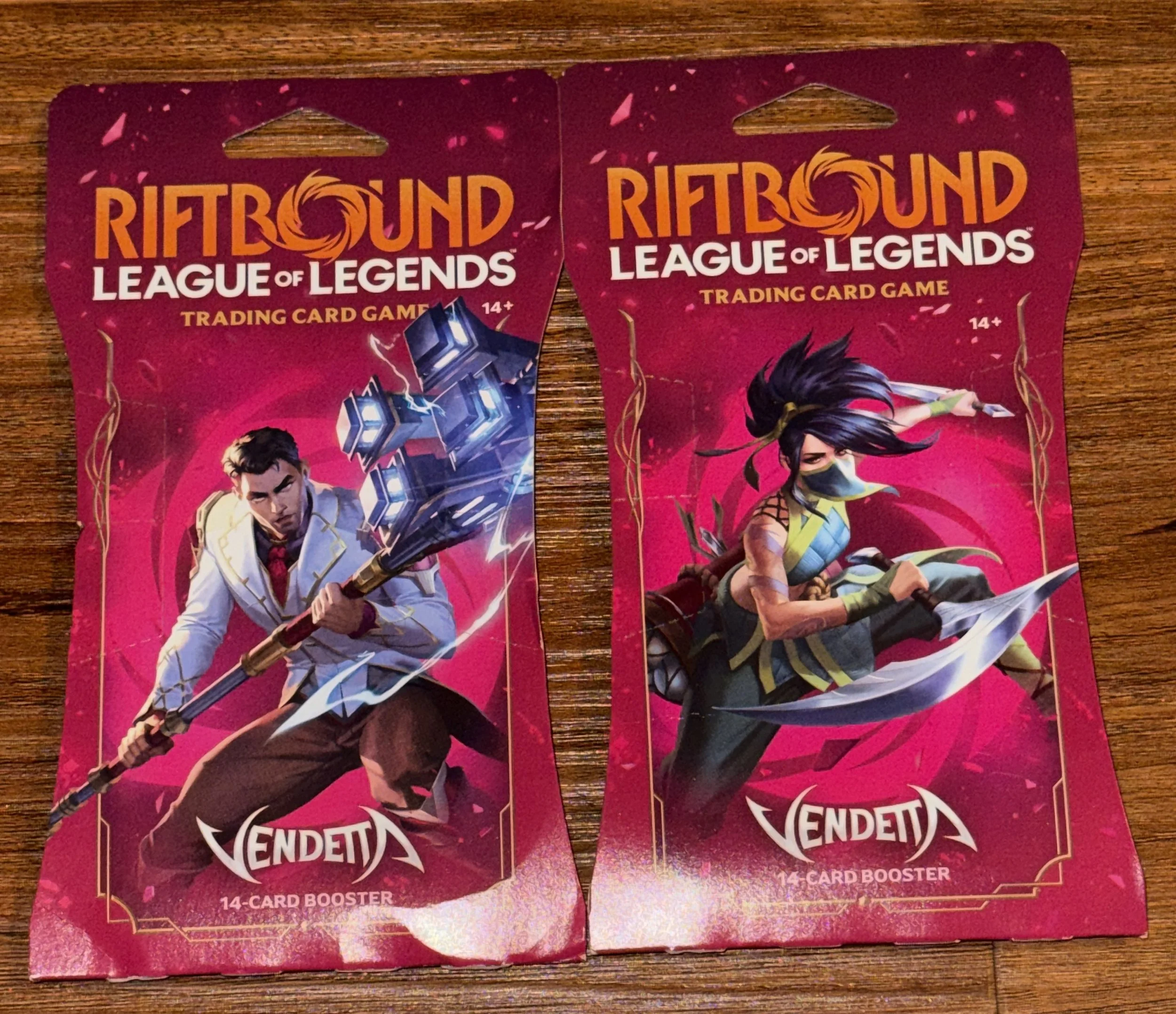 Riftbound League of Legends Vendetta Sleeved Booster Pack Lot of 2