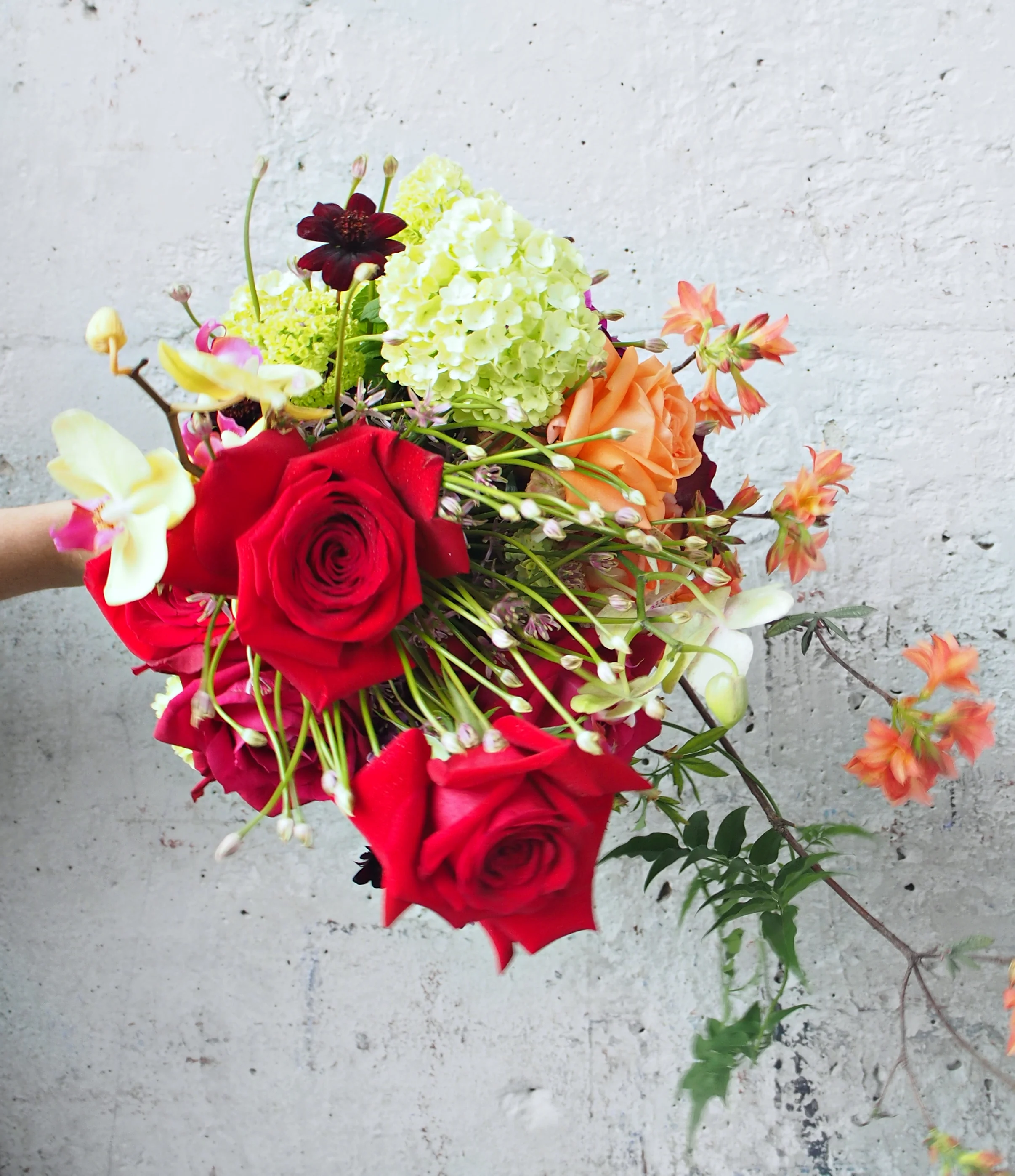 VIBRANT RED BRIDESMAIDS BOUQUET