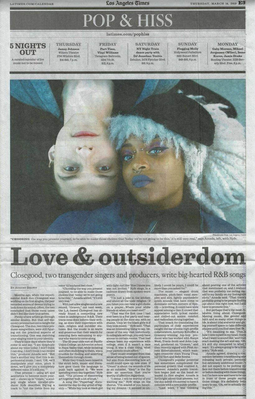 Local R&amp;B duo Closegood found themselves through music