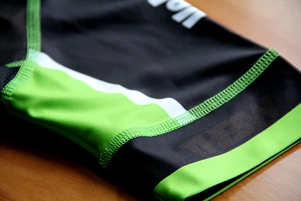Folded lycra sleeve cuff, connected to the sleeve with flatlock stitch in your choice of thread color.