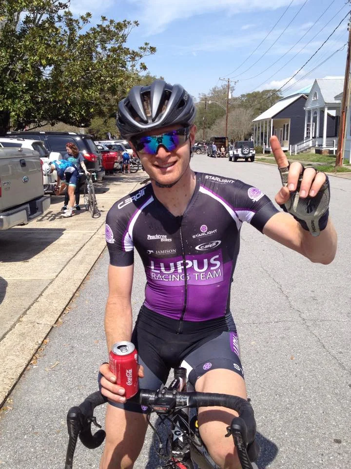 Winston after winning the 2015 Rouge-Roubaix