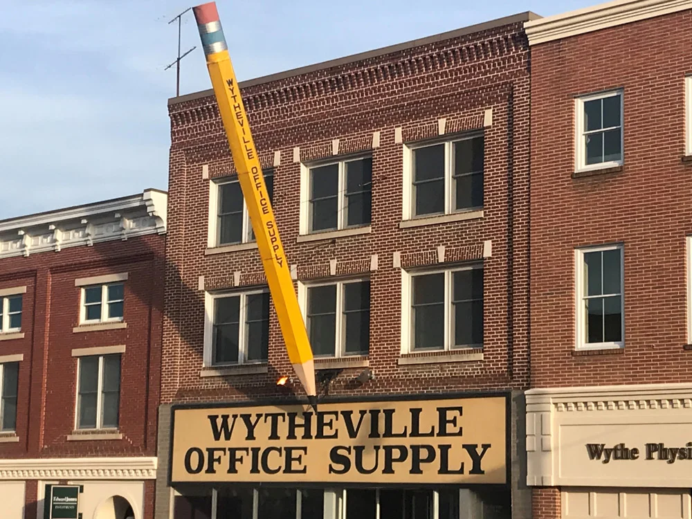 The Big Pencil of downtown Wytheville, VA