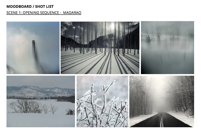 3. Moodboard / Storyboard / Shotlist