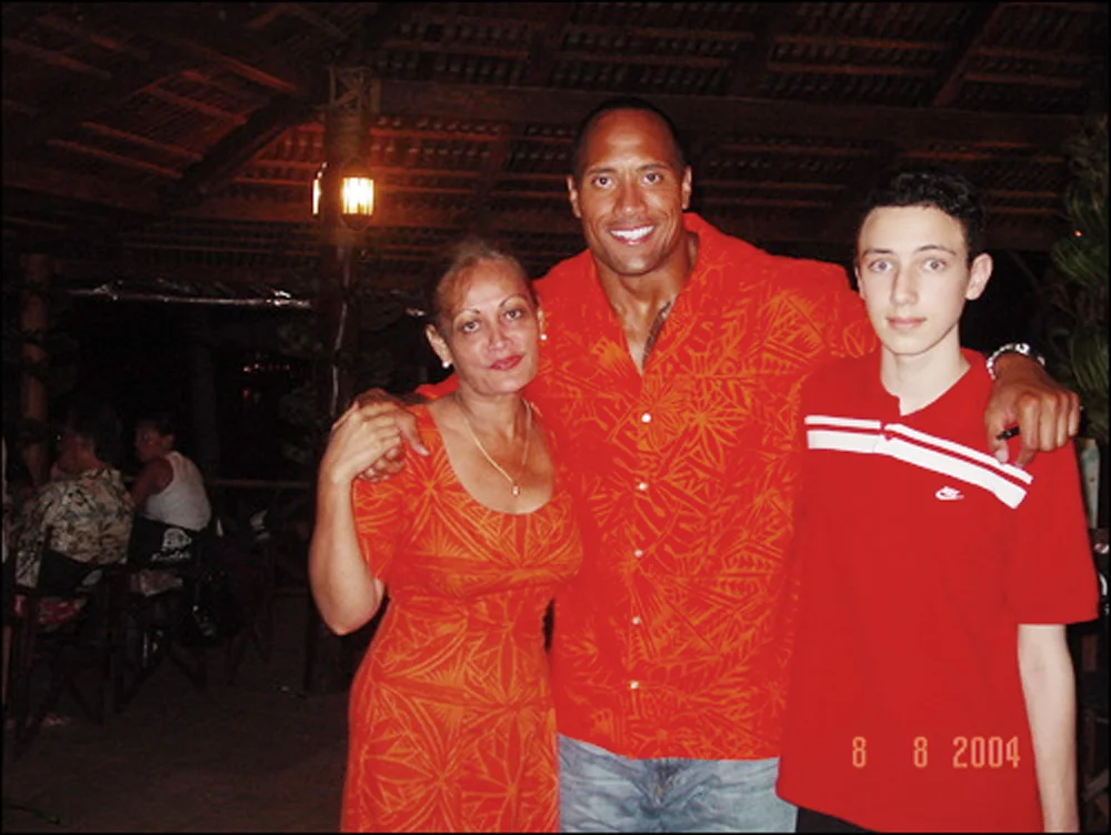 A younger Edwin with big cuz - Dwayne ‘The Rock’ Johnson