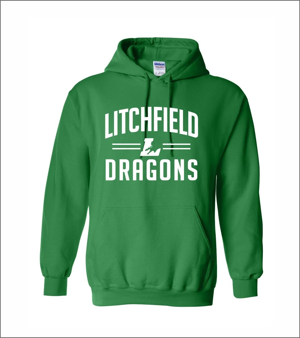 Youth Kelly Green Gildan Hoodie — Pursley Embroidery Design