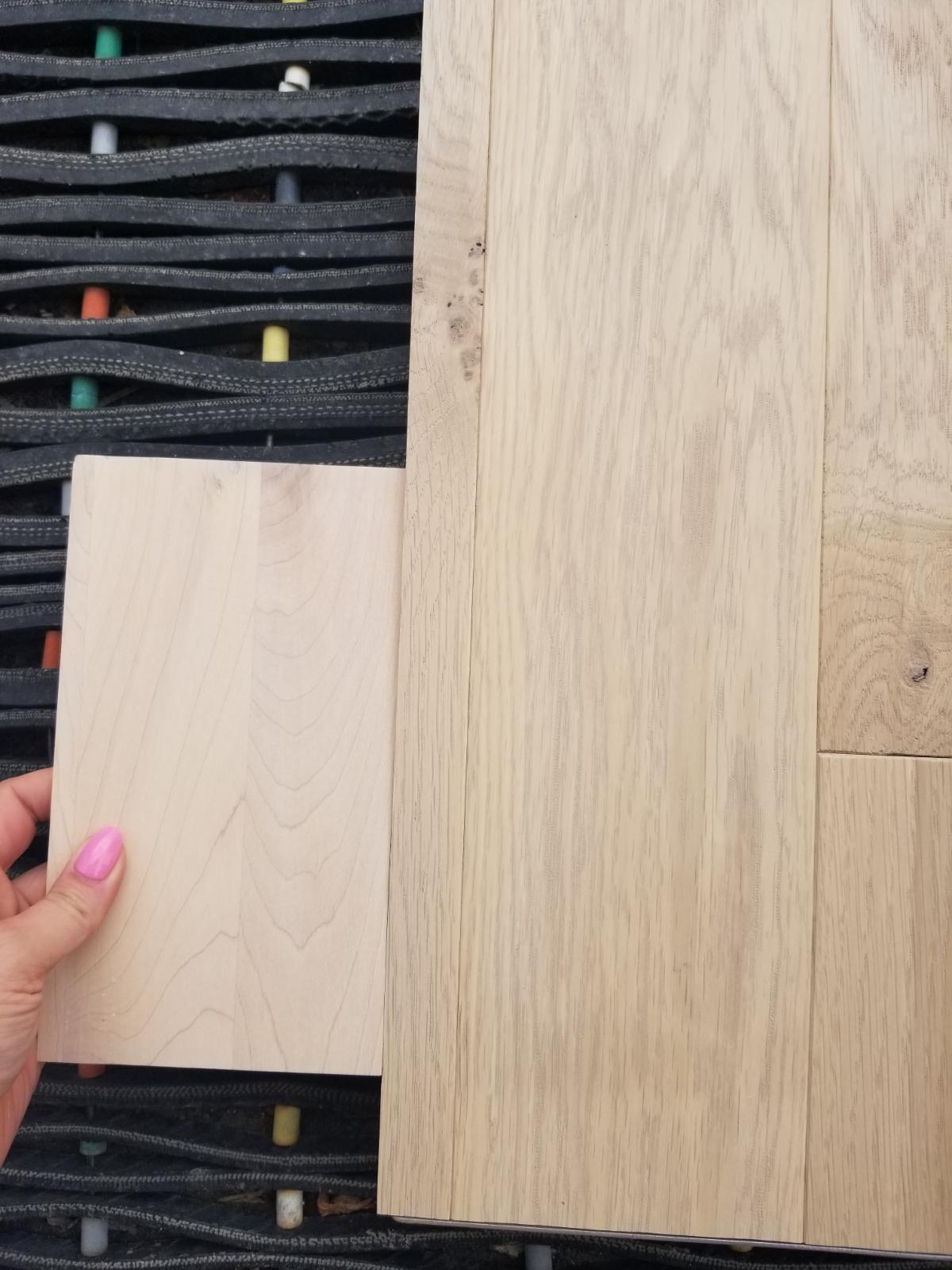 Our hardwood sample and stairs sample; it was the closest we could get