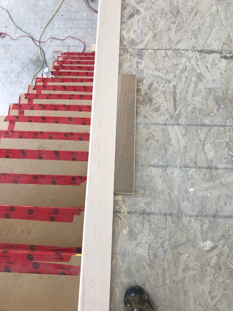 Our hardwood sample beside the nosing for the staircase.. not even close to the same