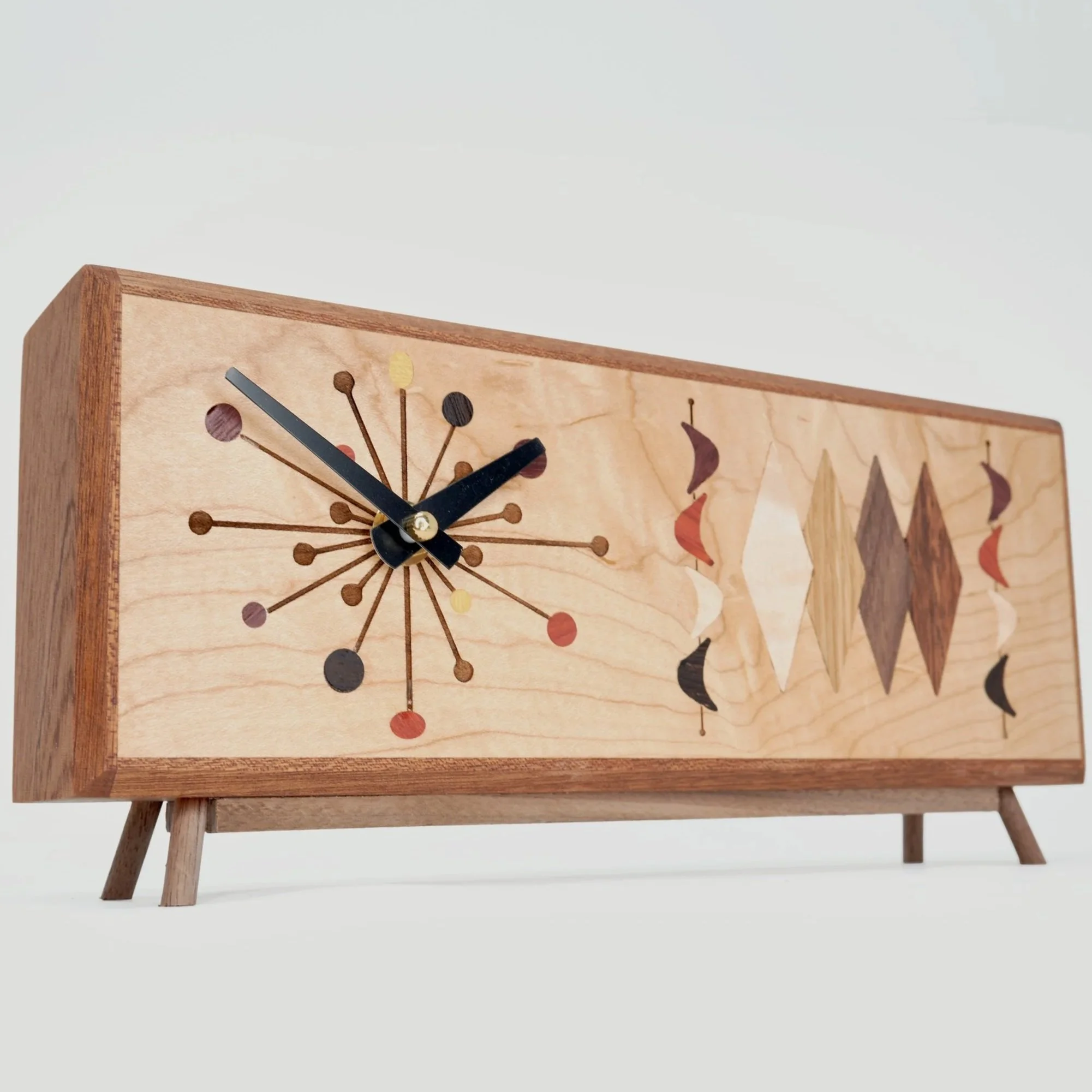 Credenza Boomerangs Clock, MCM Furniture Clock, Retro Atomic Boomerang, Mid Century Modern