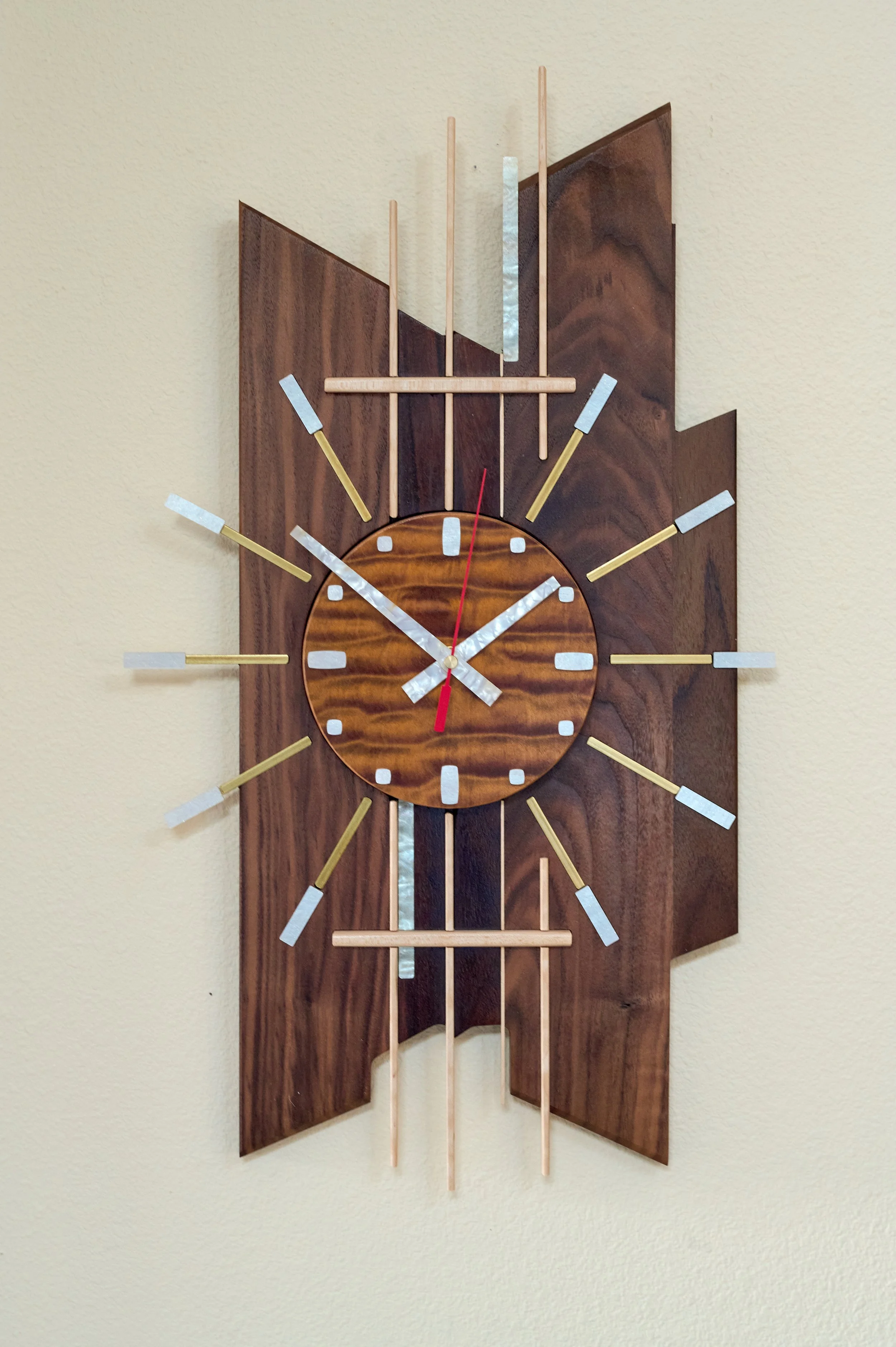 Sunset Clock | Architectural Mid Century Modern Wall Clock