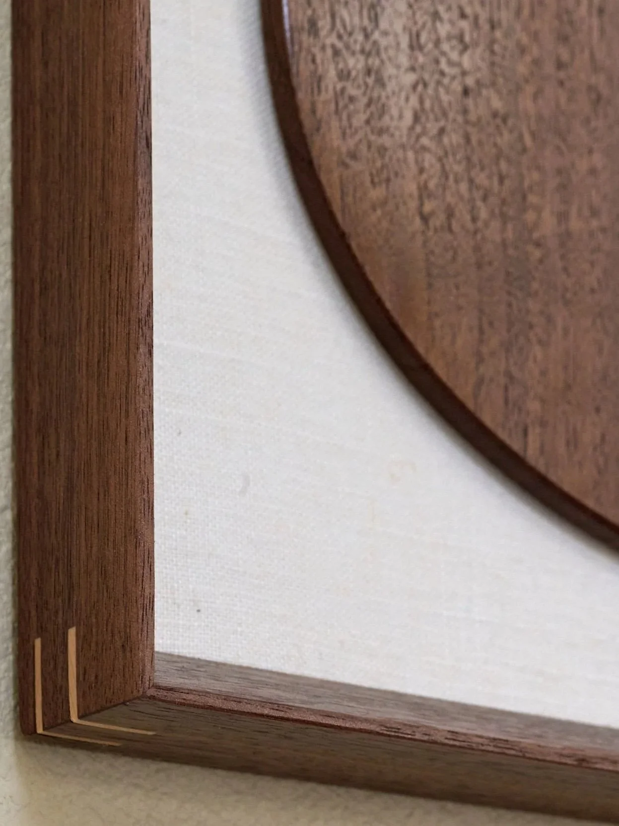 Walnut frame with maple spline joinery