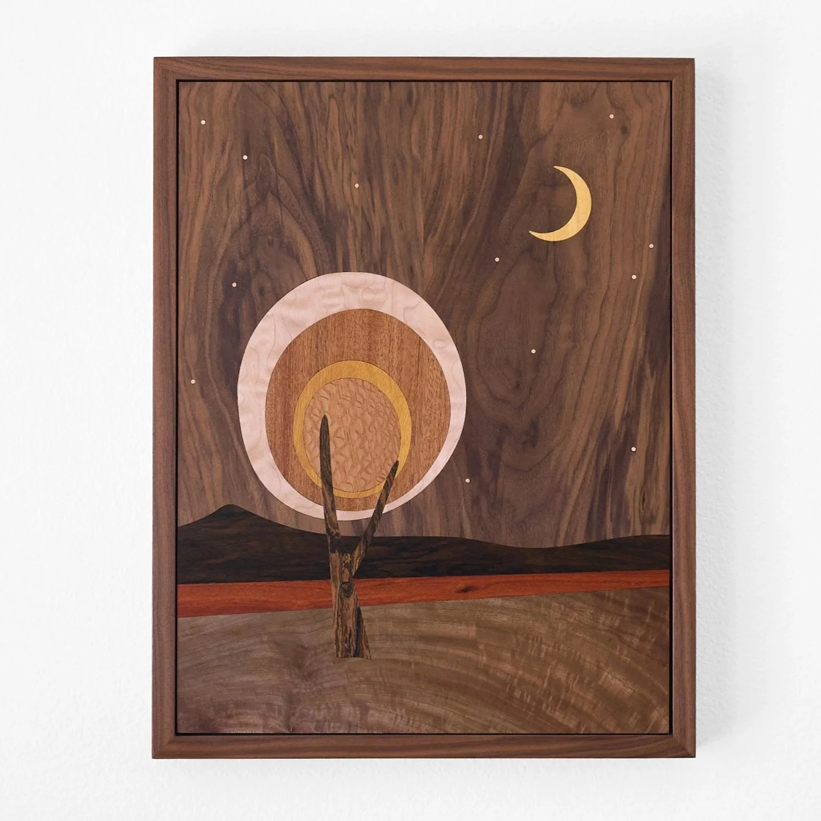 Psychedelic Evening Tree No. 2 | Wood Inlay Art