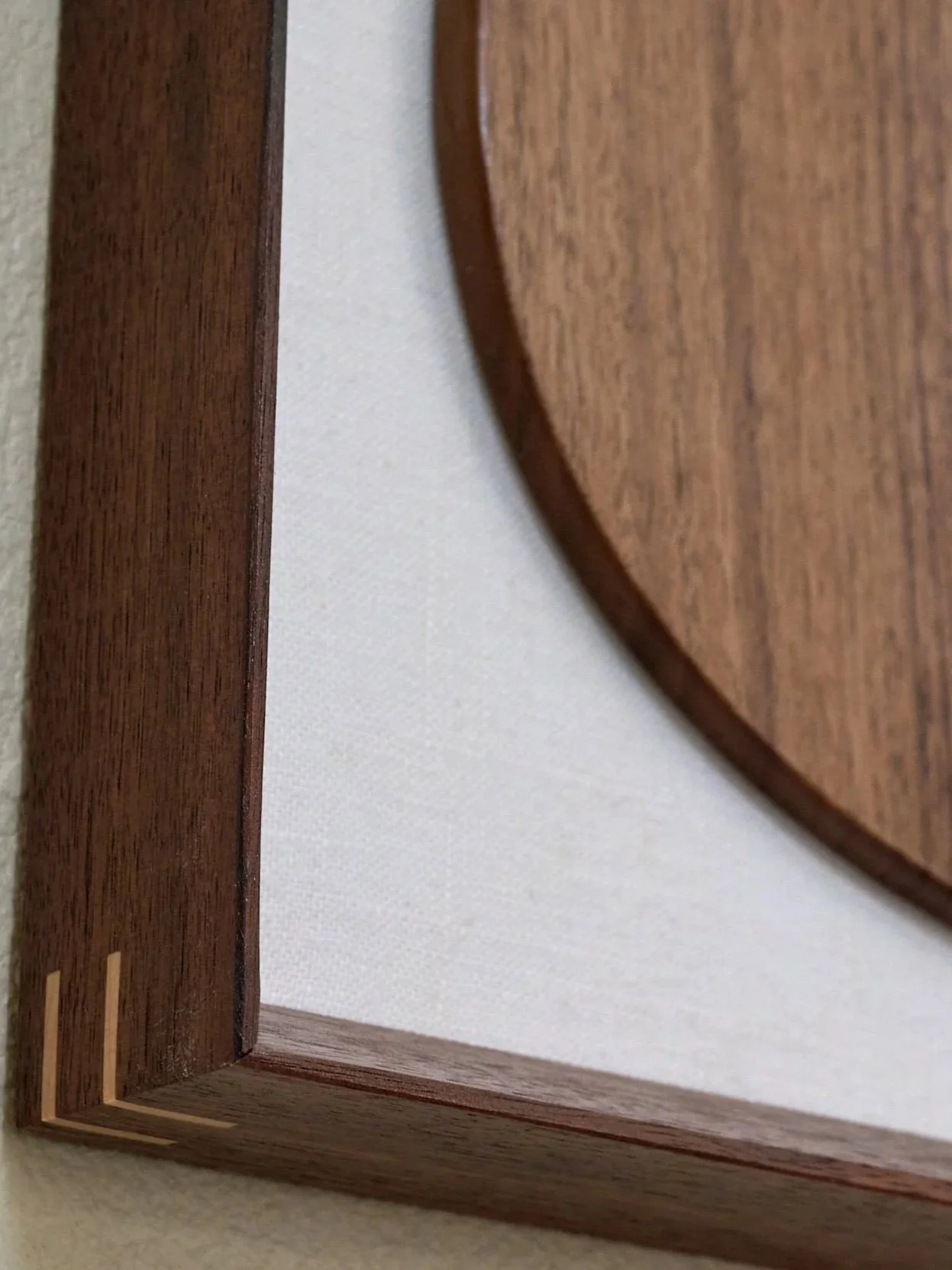 Walnut frame with maple spline joinery