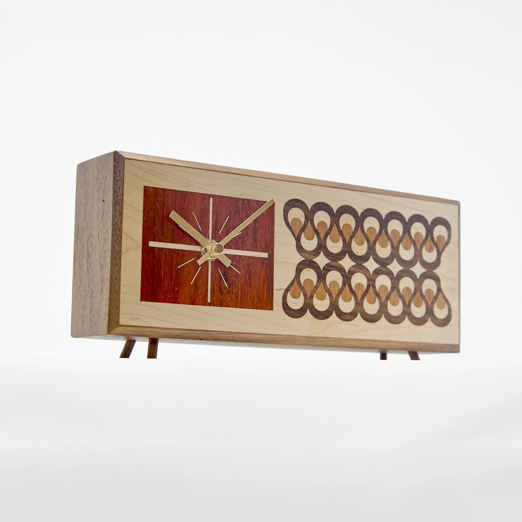 Collectible mid-century modern Teardrop Clock handcrafted in Los Angeles by Eric Blackwell
