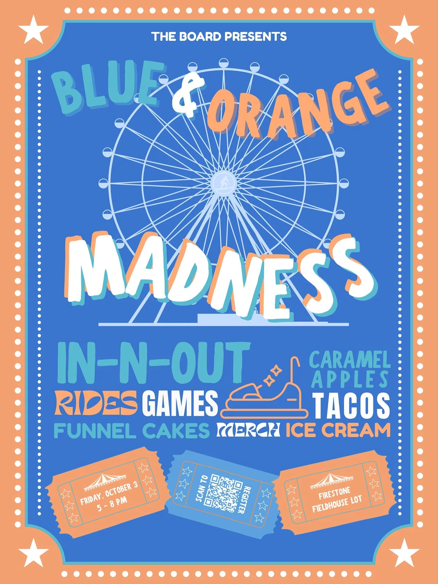 🎡✨ Get ready Waves! ✨🎡
Blue &amp; Orange Madness is back and bigger than ever! Madness Village is taking over with rides, games, food, and all the carnival fun you&rsquo;ve been waiting for 🧡💙

🍔 In-N-Out, &amp; tacos
🍦 Funnel cakes, cotton can