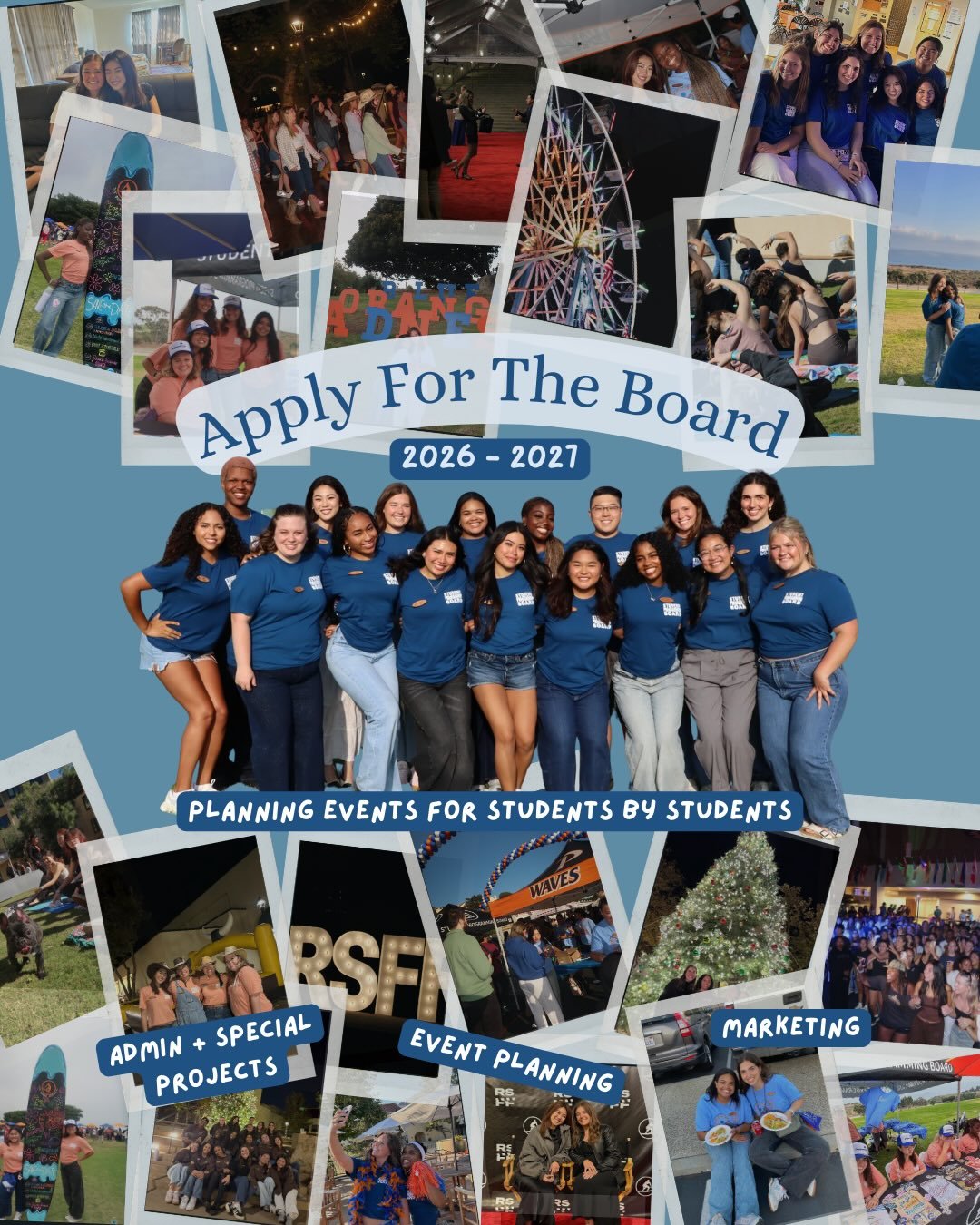 The Board is hiring for our 2026-2027 team!

Looking for a way to make a meaningful impact on student life? Join the Student Programming Board to help create events for students, by students! As a member of The Board, you&rsquo;ll have the opportunit