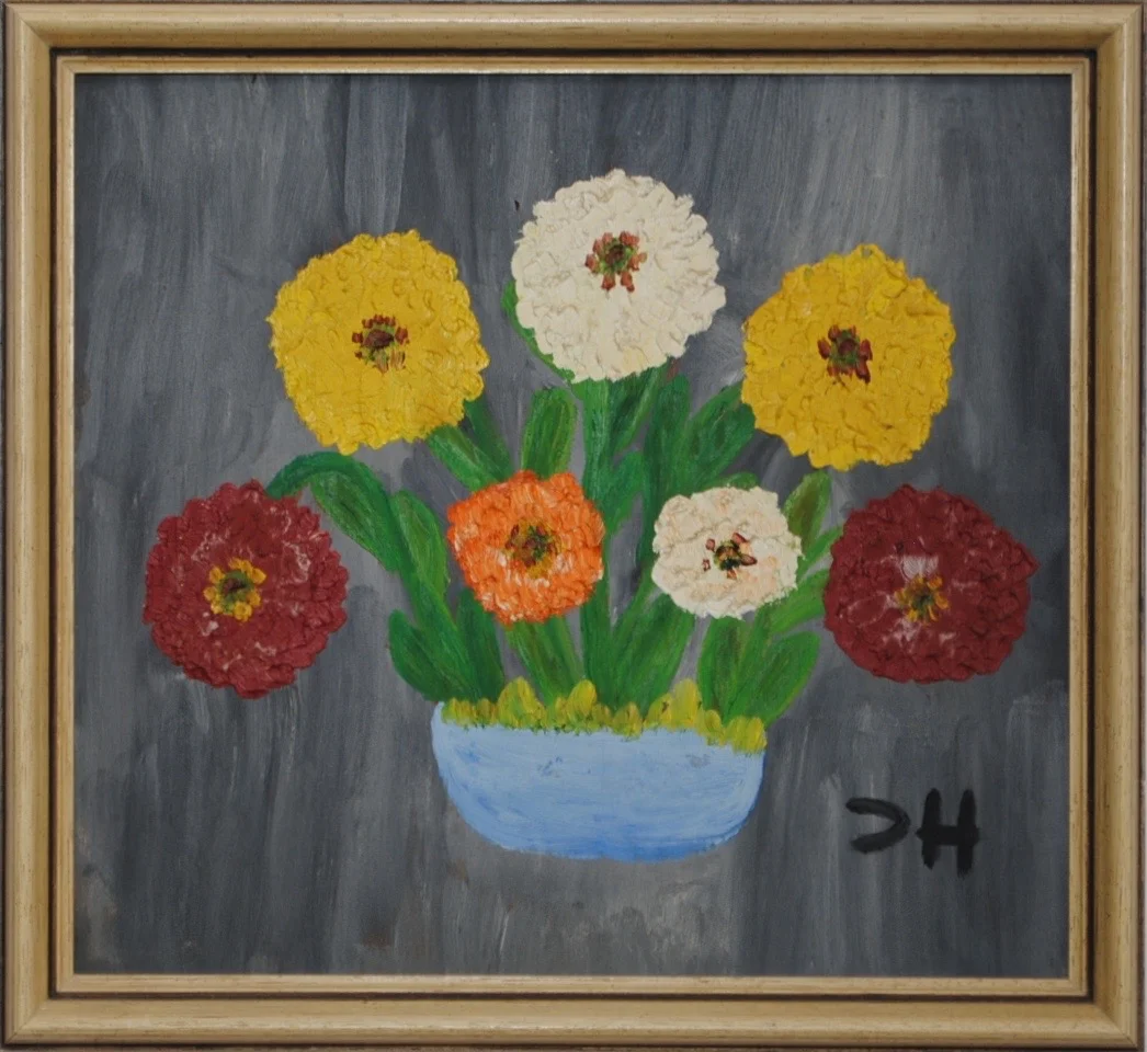 Clementine Hunter Zinnias