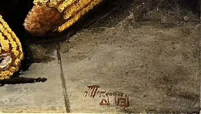 Alfred Montgomery Still Life of Corn Signature