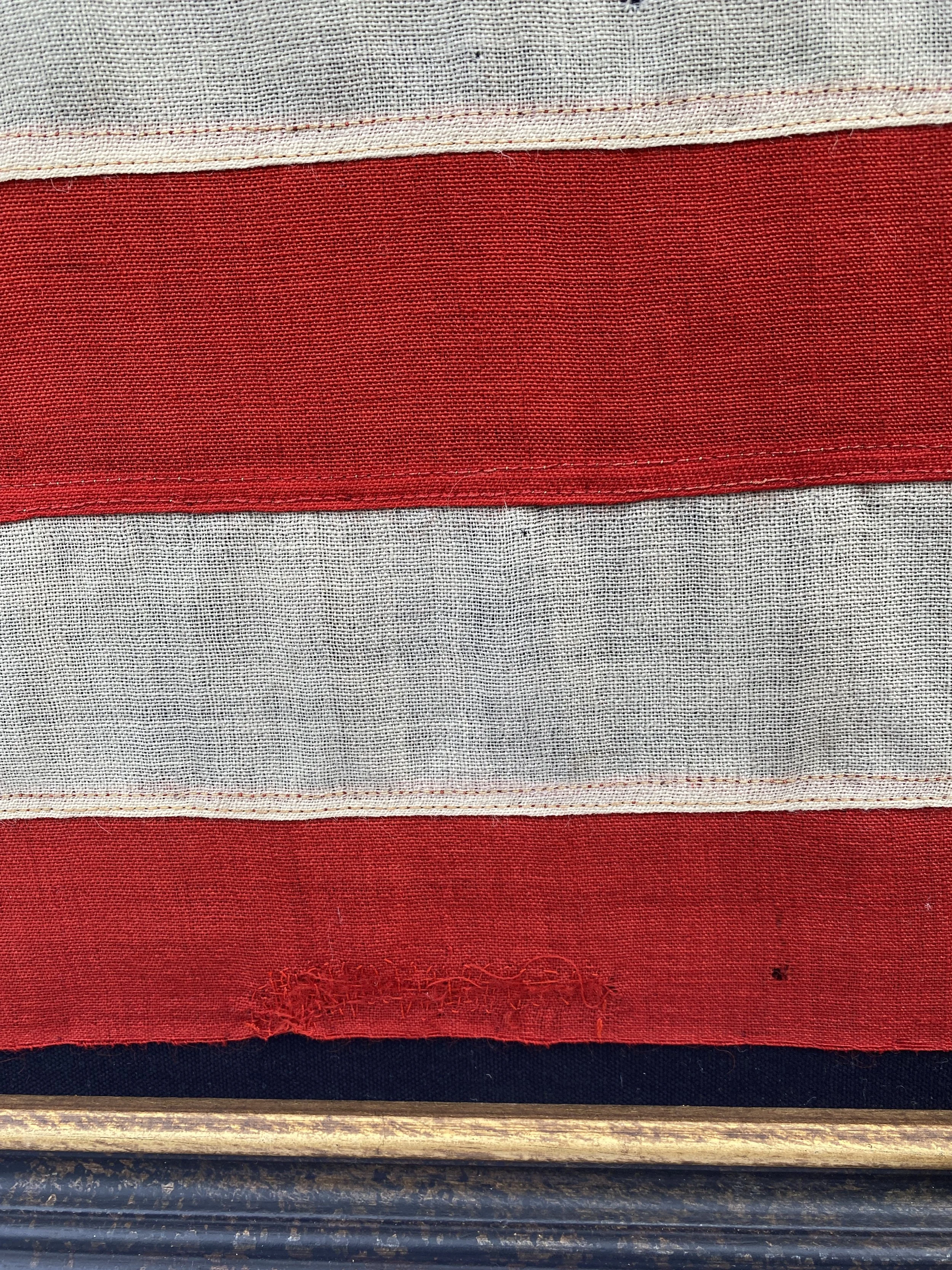 13 Star Flag, wool bunting repair.