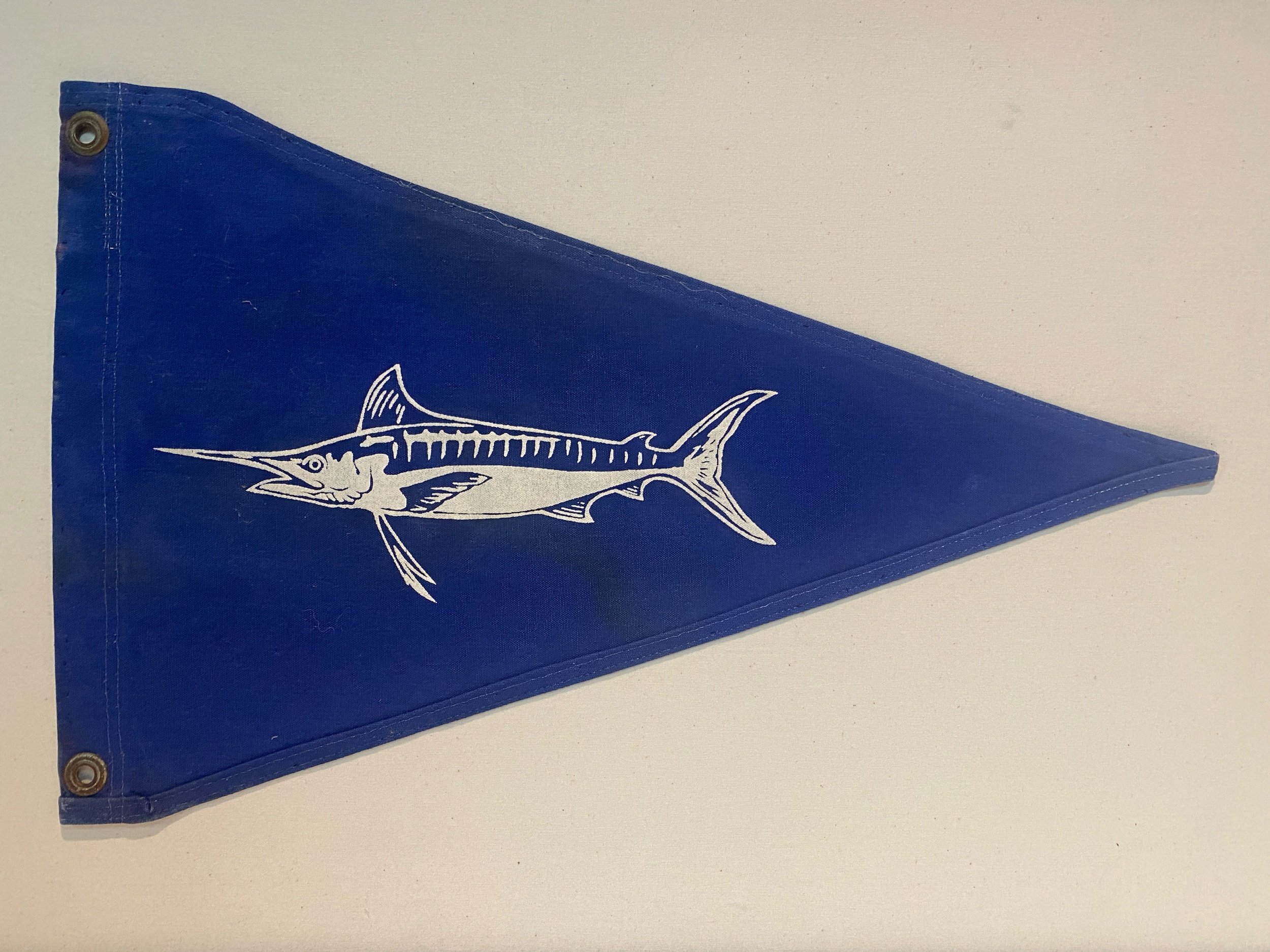 White Marlin Burgee Pennant Flag 1960's