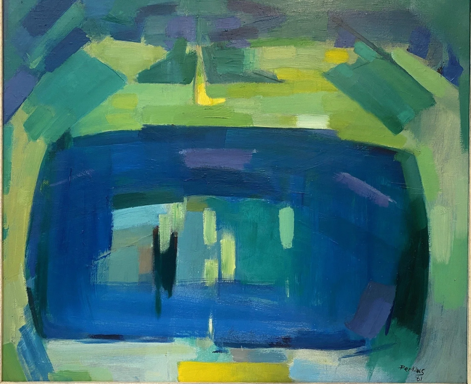 Philip Perkins, oil on canvas. Signed and dated 1961.