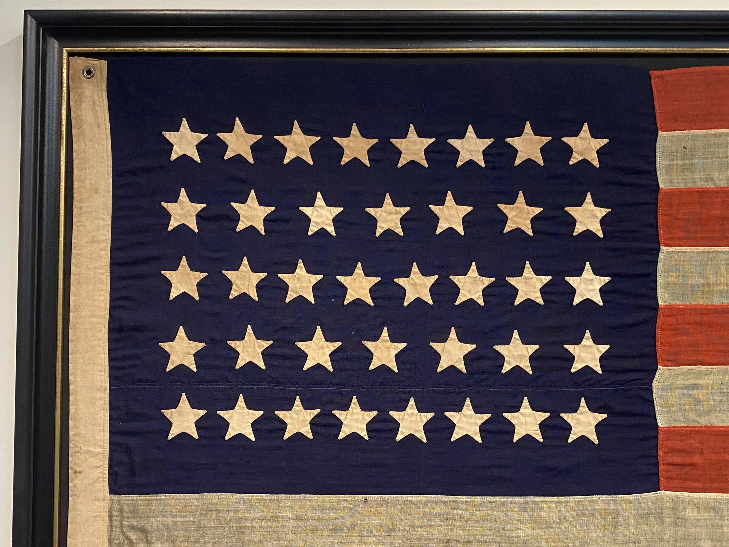 Canton with 38 hand sewn double appliqué stars.